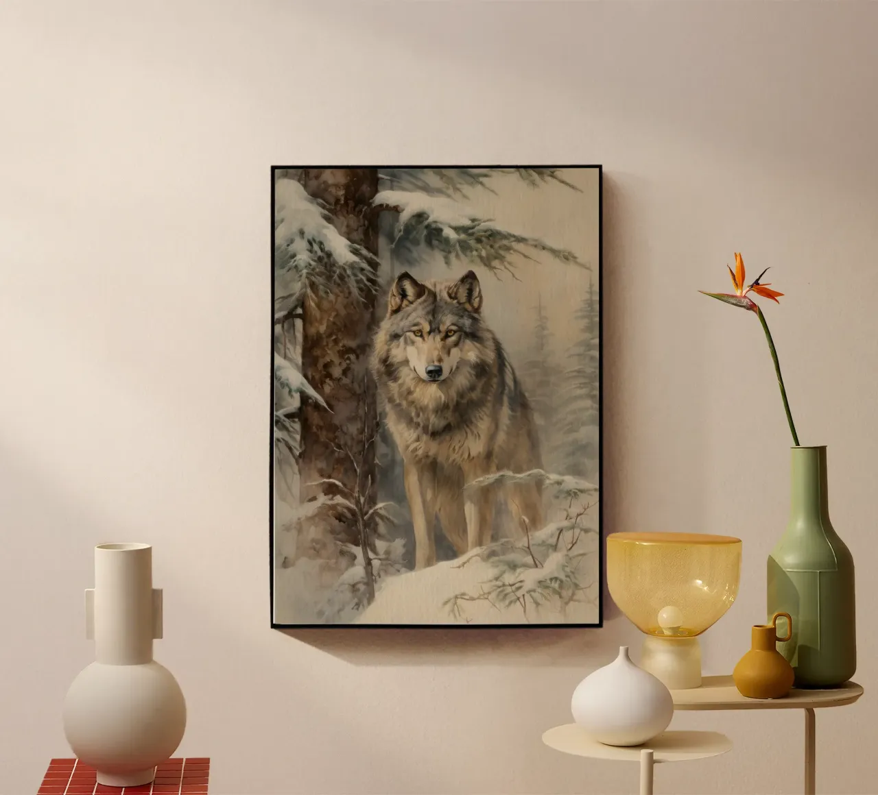 Wolf im Winterwald plexiglass da Luna & Noctua