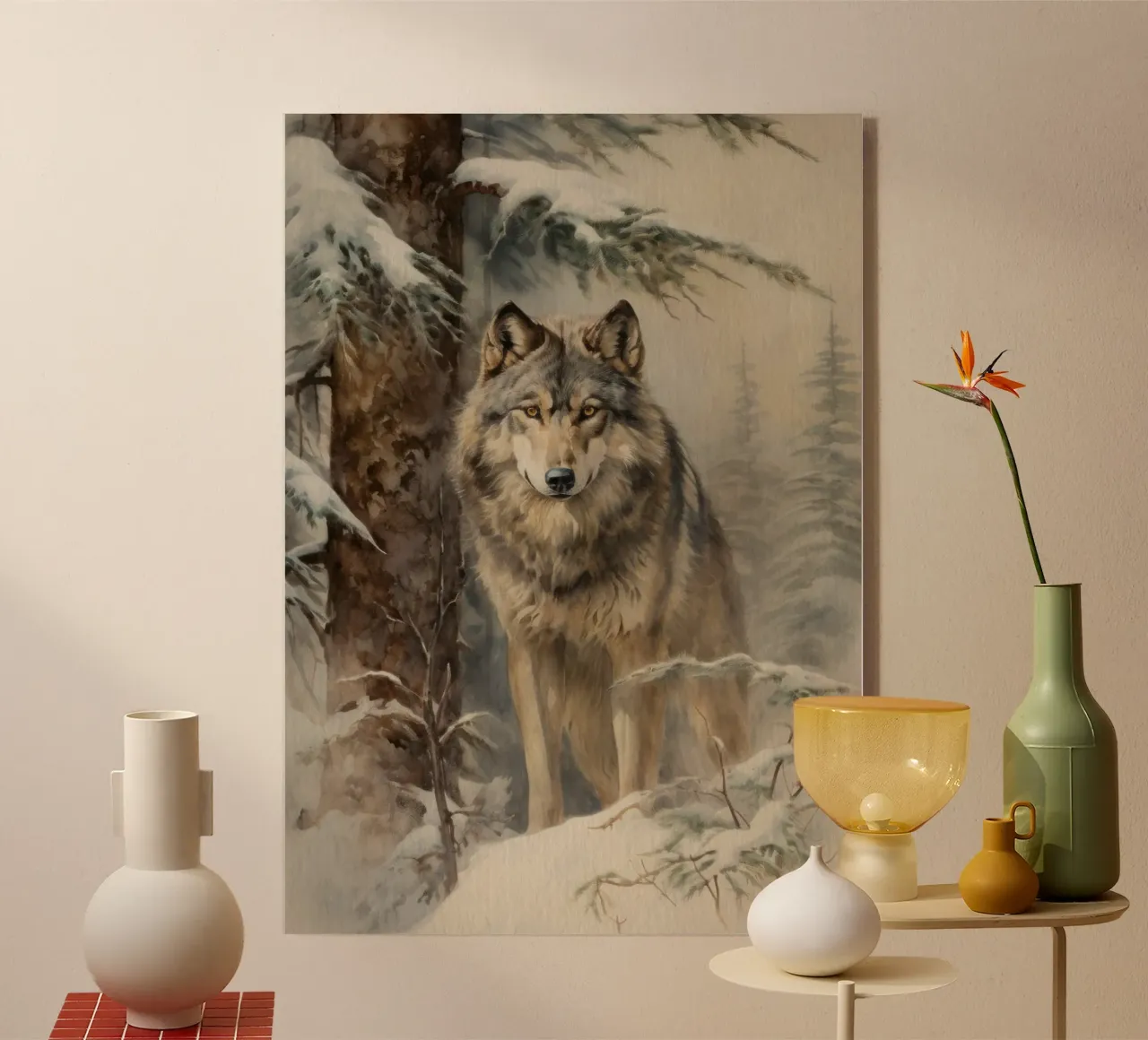Wolf im Winterwald plexiglass da Luna & Noctua