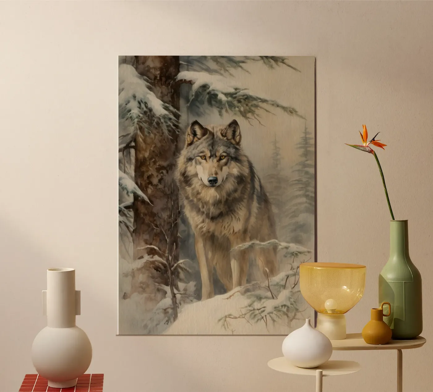 Wolf im Winterwald Poster von Luna & Noctua