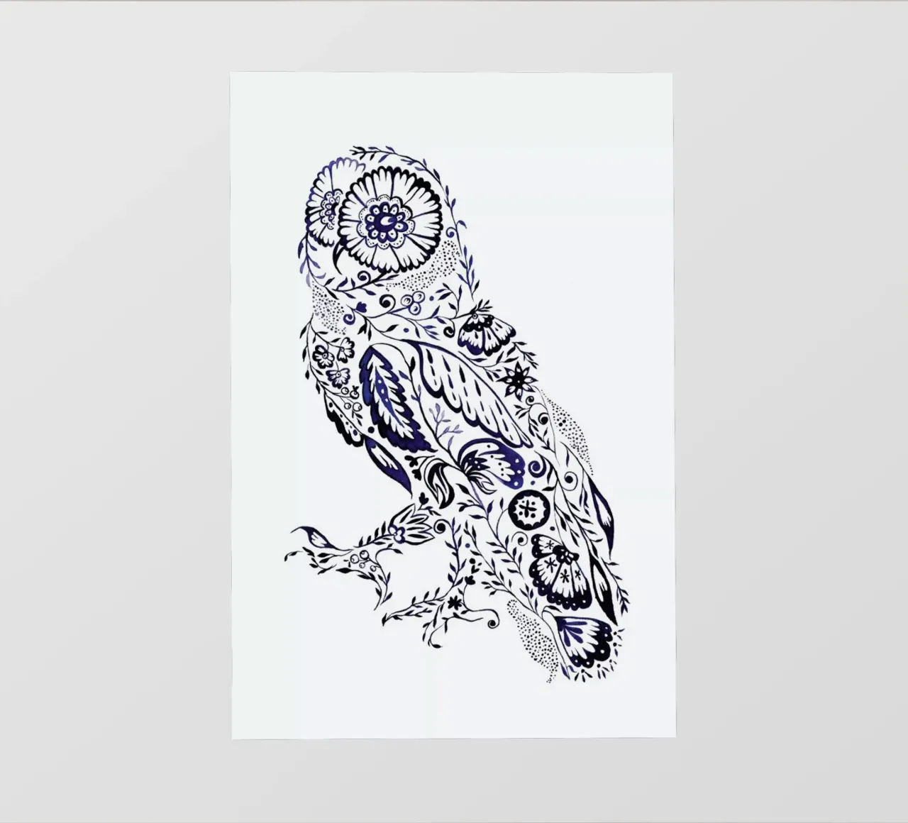 Folk Floral Owl pellicola backlit da Jacqueline Maldonado