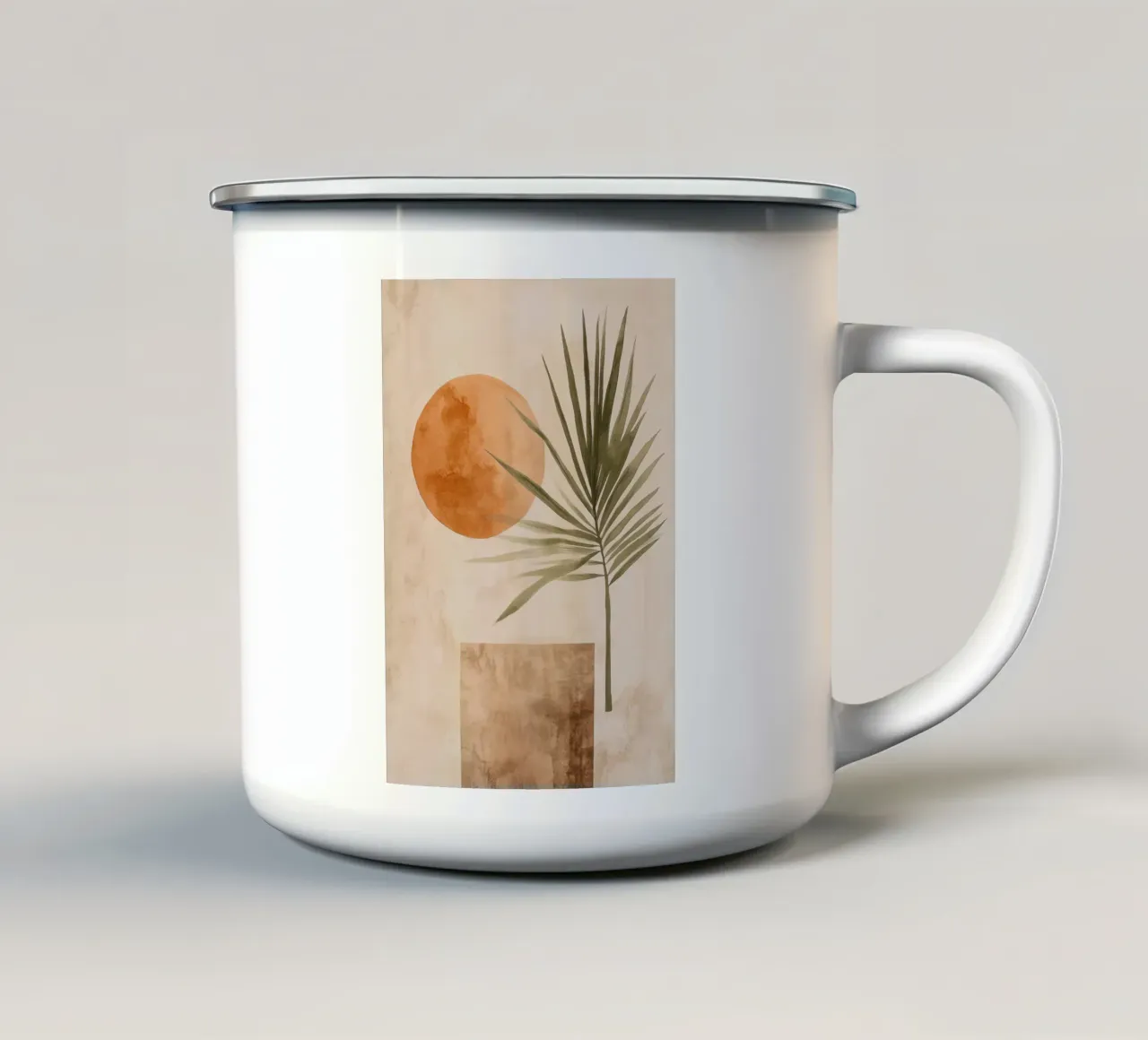 Palm Leaf And Sun tazza in smalto da treechild