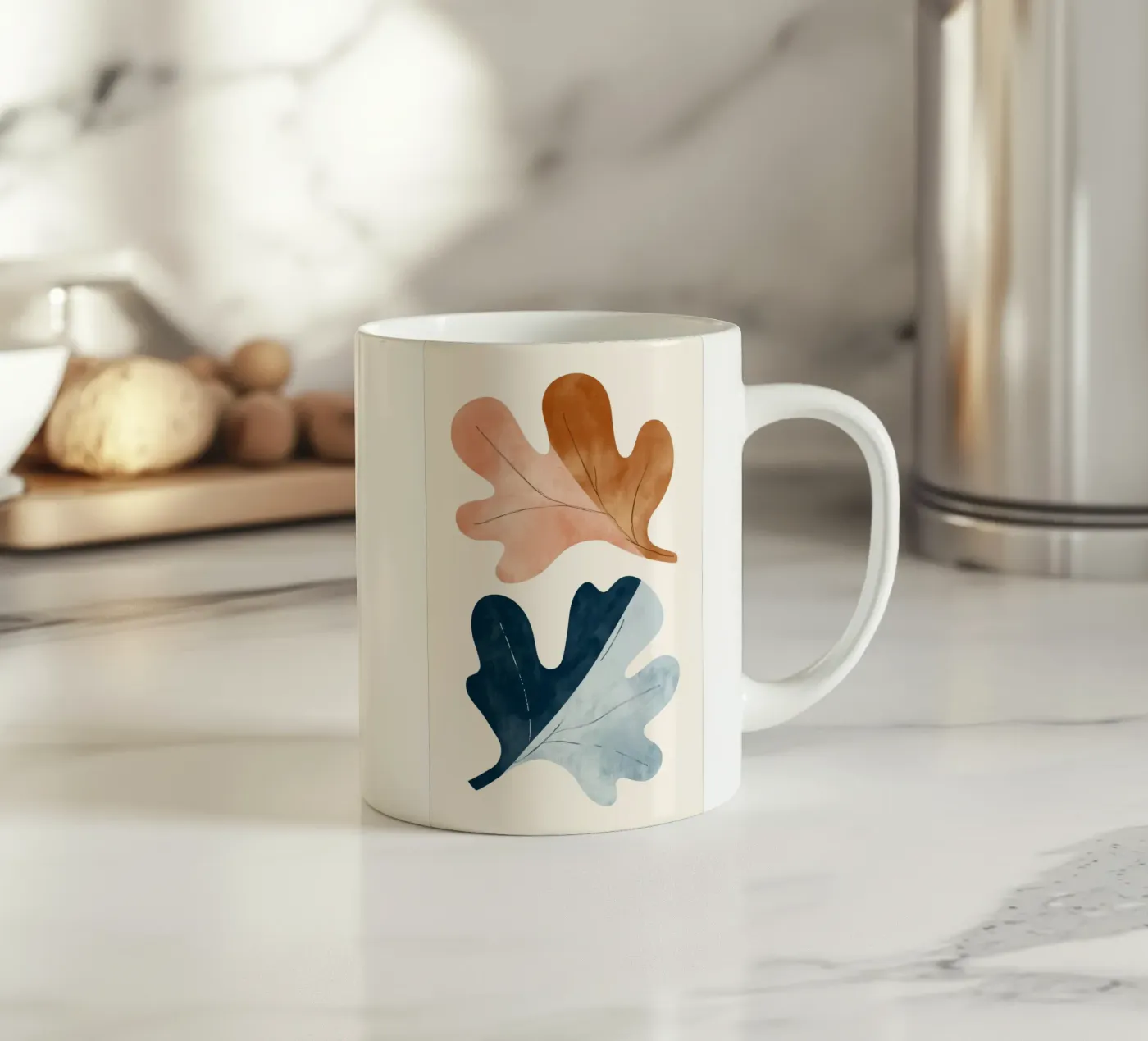 Two Leafs ceramic mug by treechild