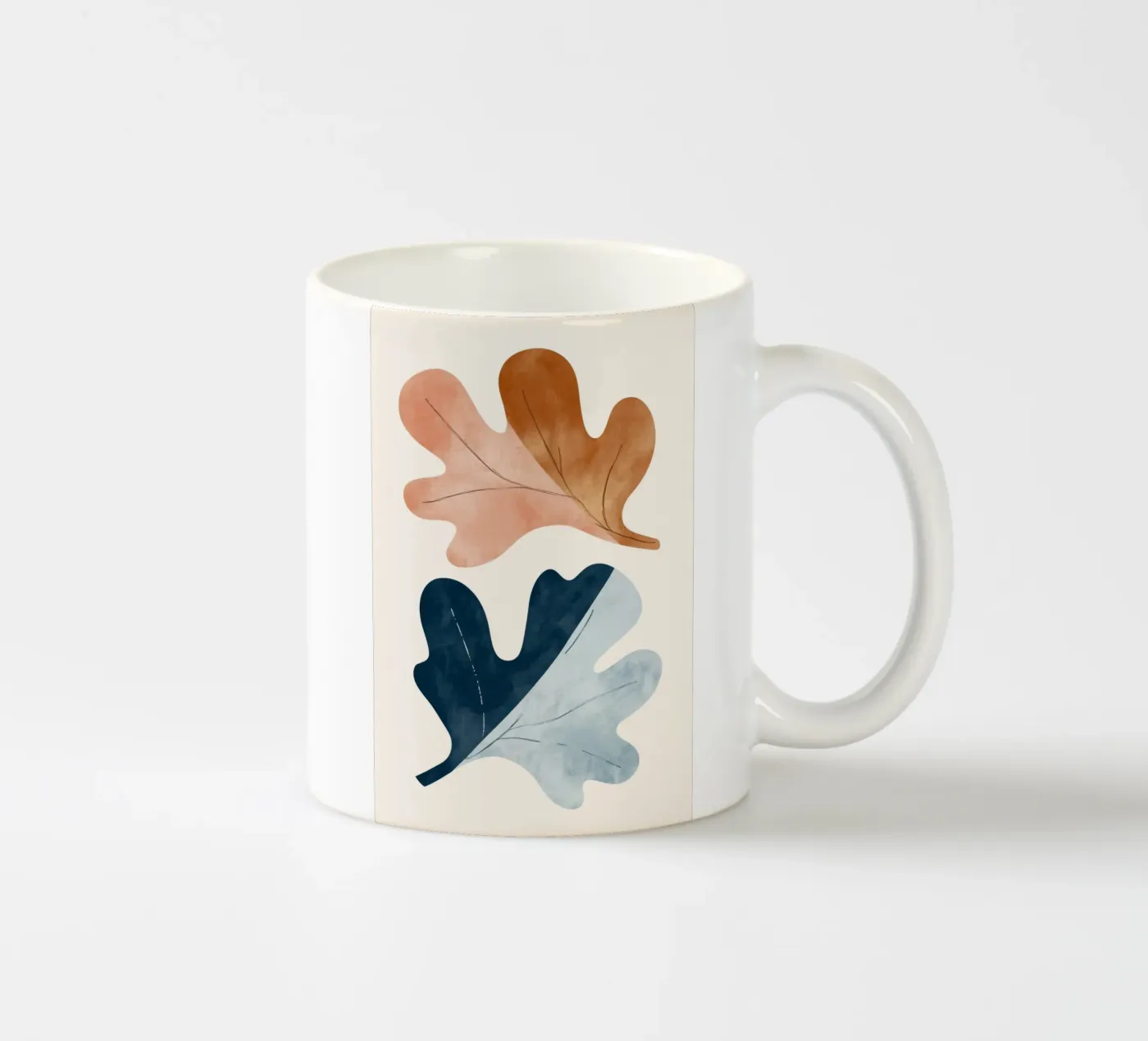 Two Leafs ceramic mug by treechild