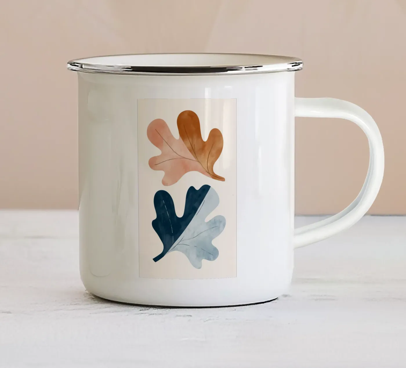 Two Leafs enamel mug by treechild