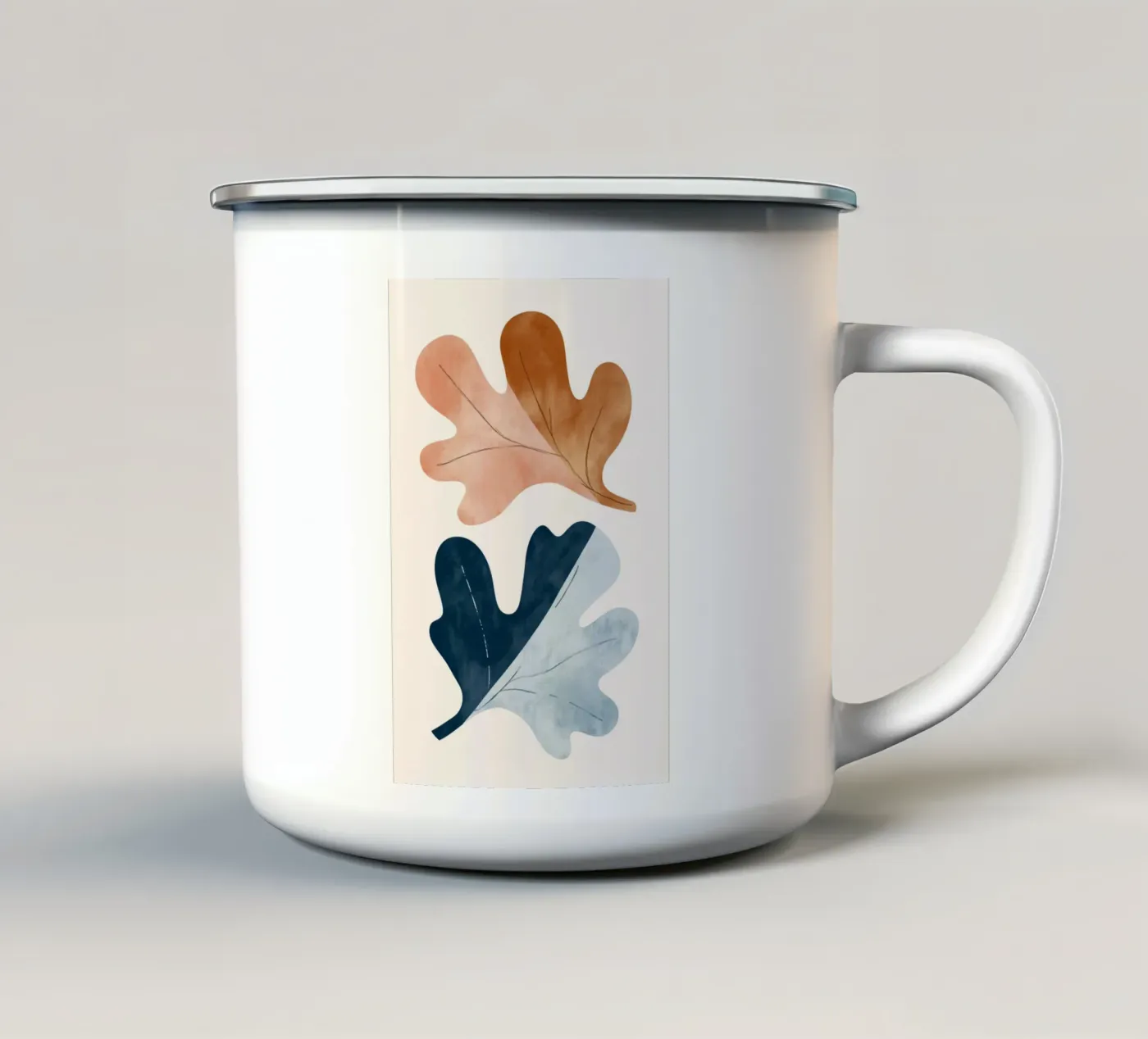 Two Leafs enamel mug by treechild