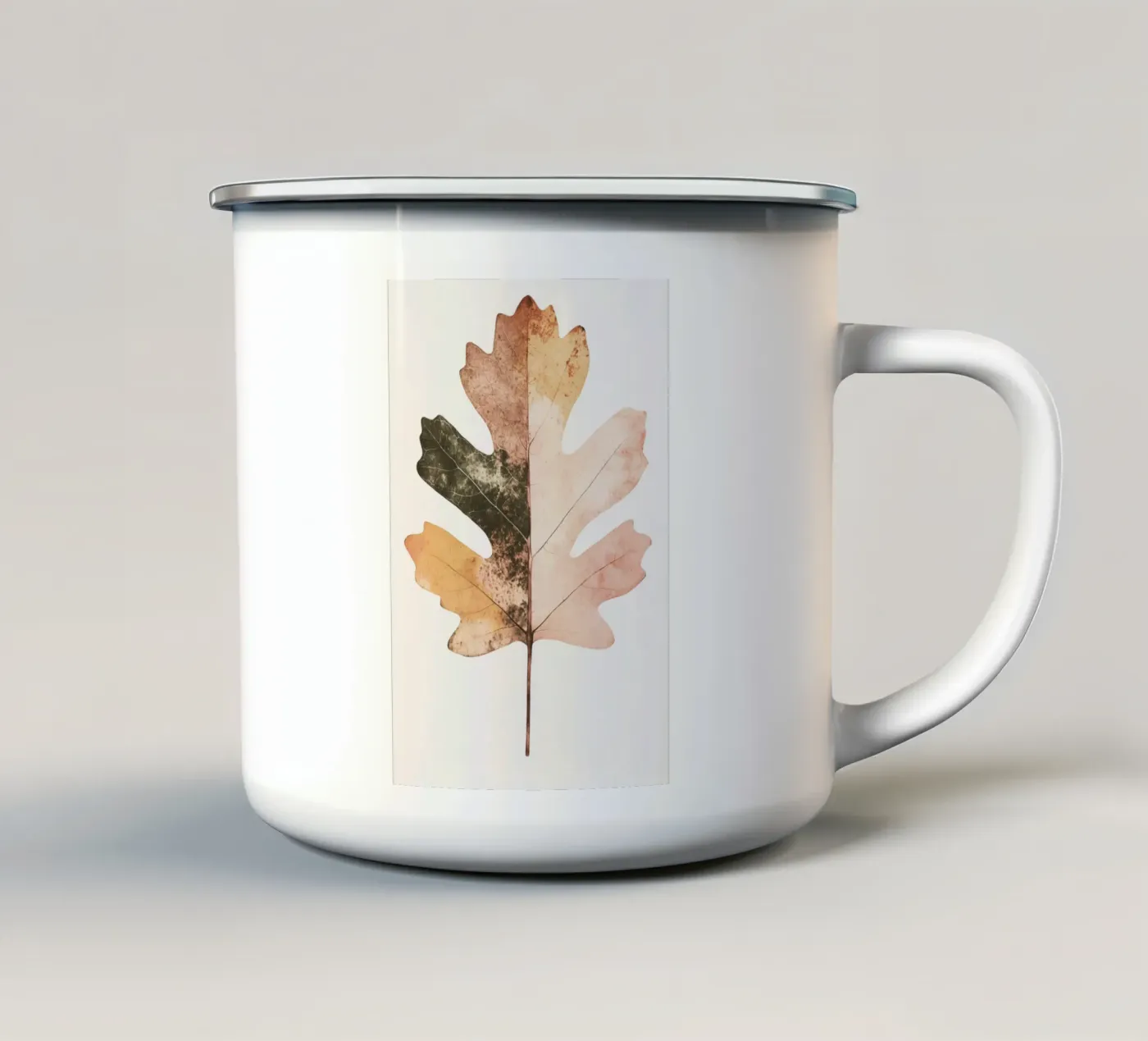 Leaf Lines enamel mug by treechild