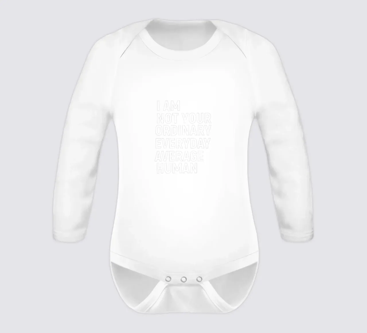 I am not your everyday ordinary average human long-sleeve baby romper by happieeagle