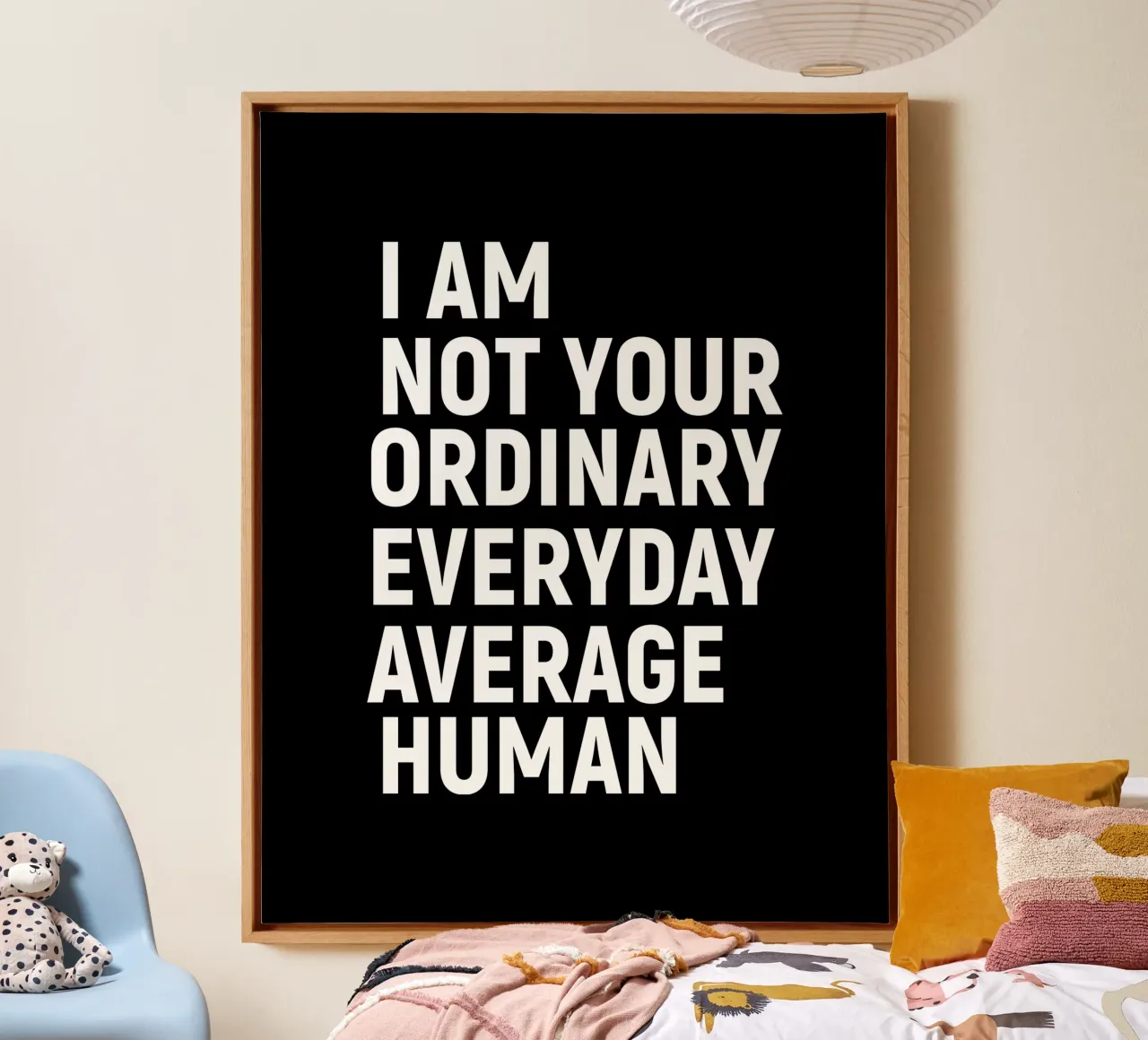 I am not your everyday ordinary average human tela con Cornice a cassetta da happieeagle