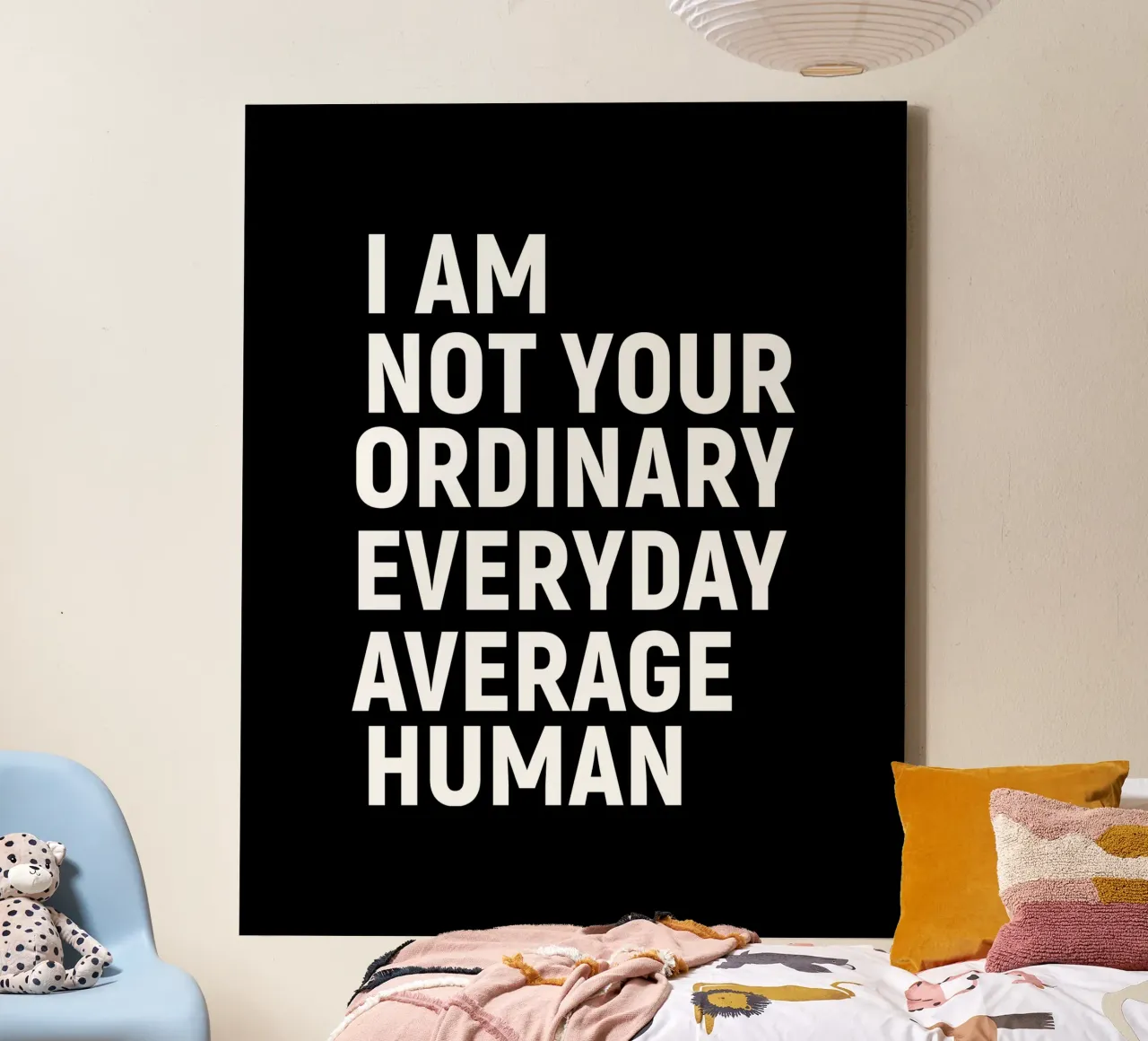 I am not your everyday ordinary average human tela con Cornice a cassetta da happieeagle
