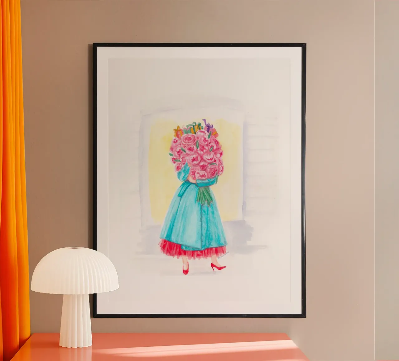 Parisian Christmas Bloom poster con telaio in plastica da byaudreyd