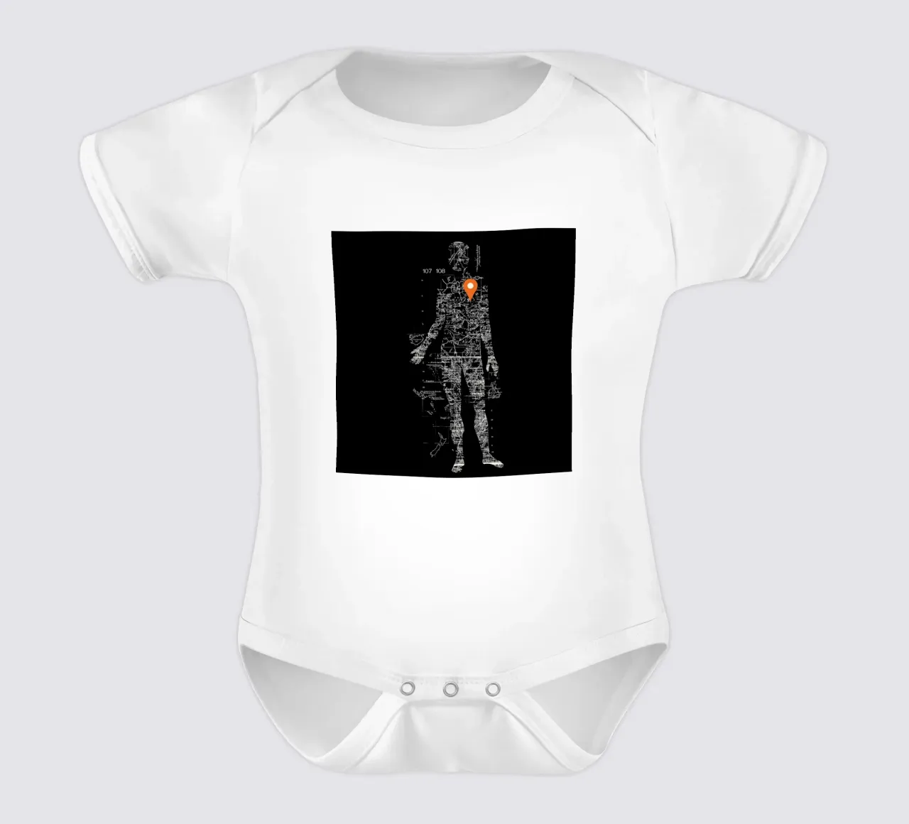 Travel With Me short-sleeve baby romper by Tobe Fonseca