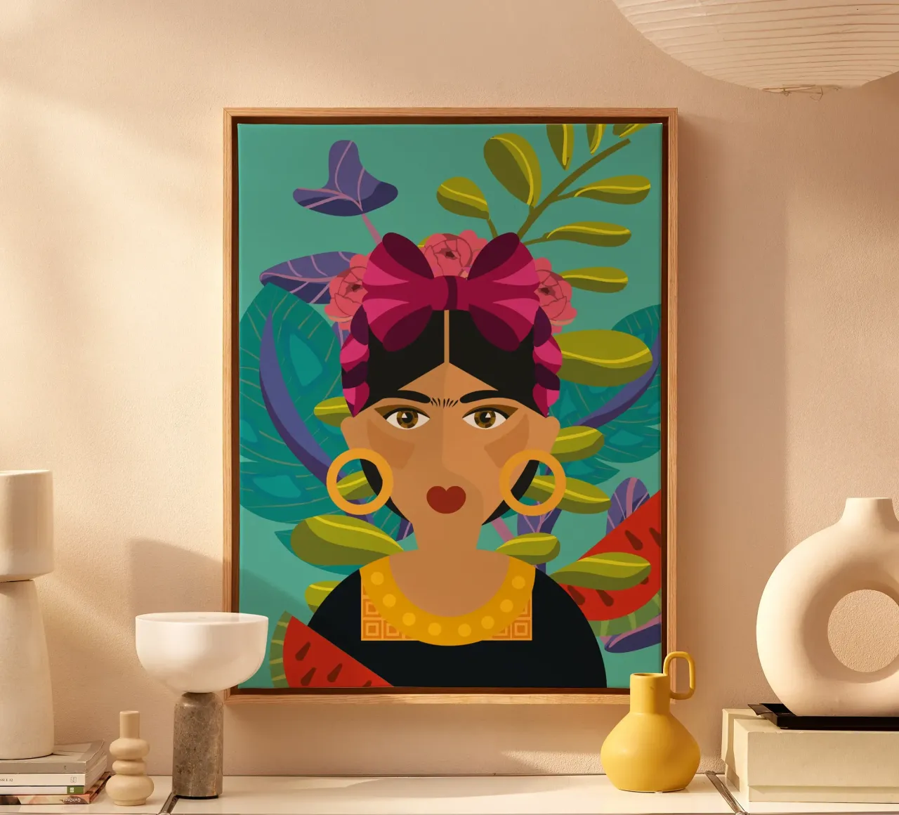 Frida Kahlo | Made in Mexico tela con Cornice a cassetta da Ana Paniagua Design