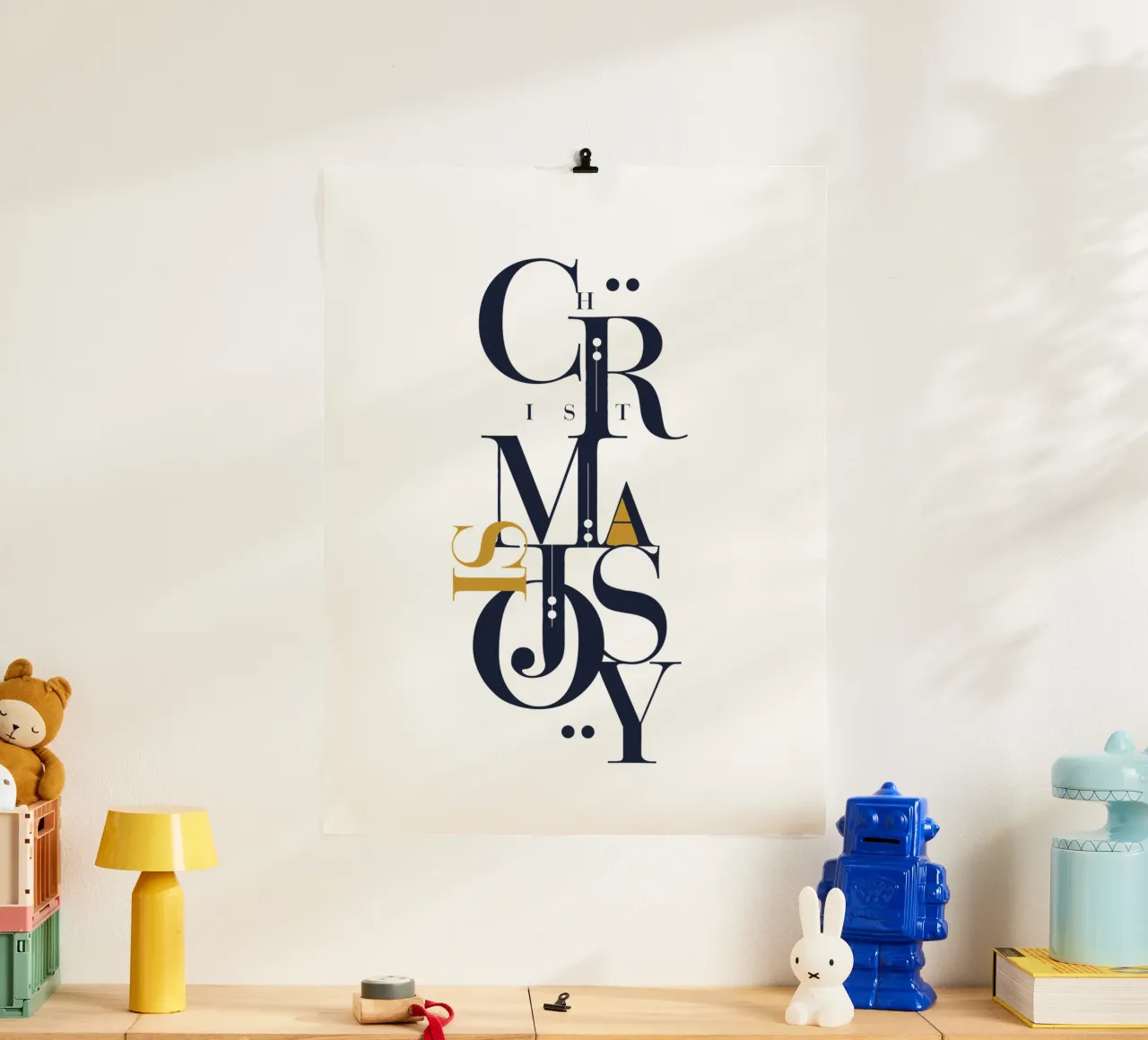 Christmas Is Joy 02 - White poster da KHouse Studio