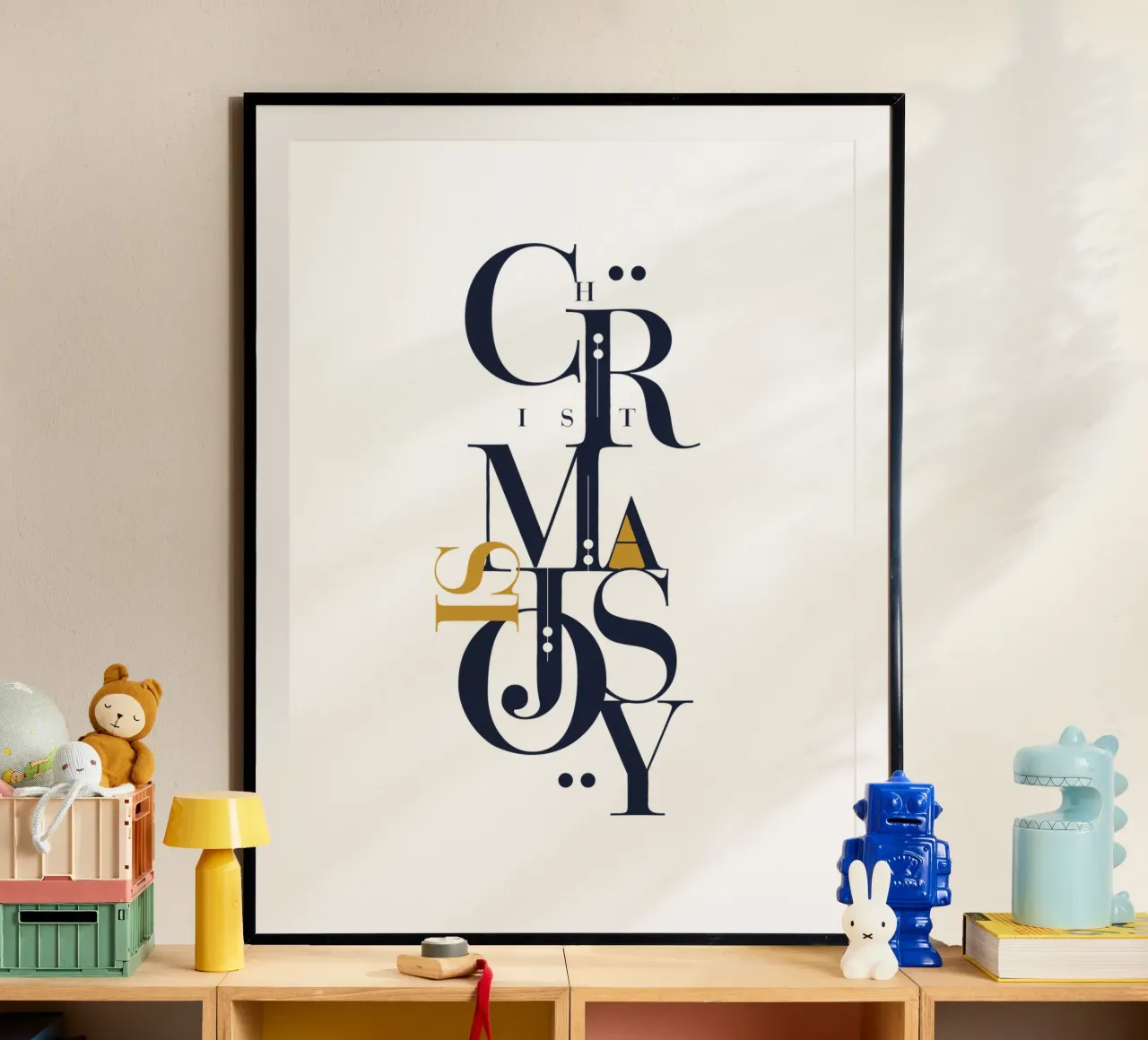 Christmas Is Joy 02 - White poster da KHouse Studio