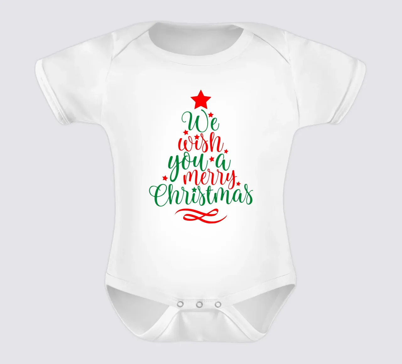 Chritsmas Quote Christmas Tree short-sleeve baby romper by onefeelshop