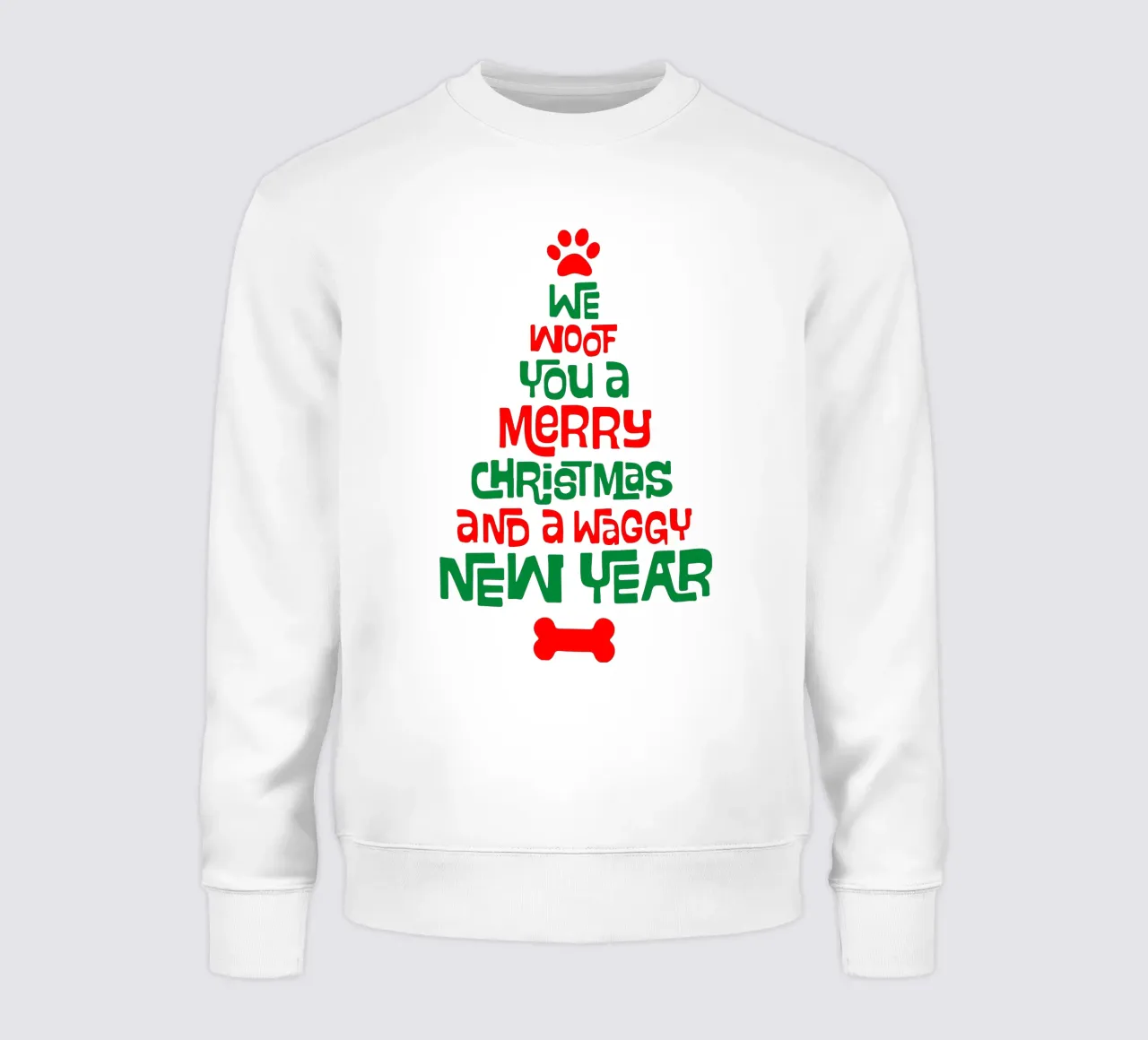 we woof you a merry christmas and a waggy new year sweatshirt by onefeelshop