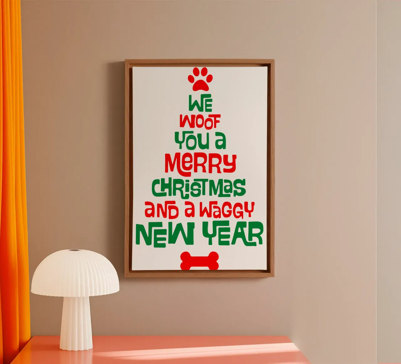 le deseamos una feliz navidad y un próspero año nuevo lienzo con Marco flotante de onefeelshop