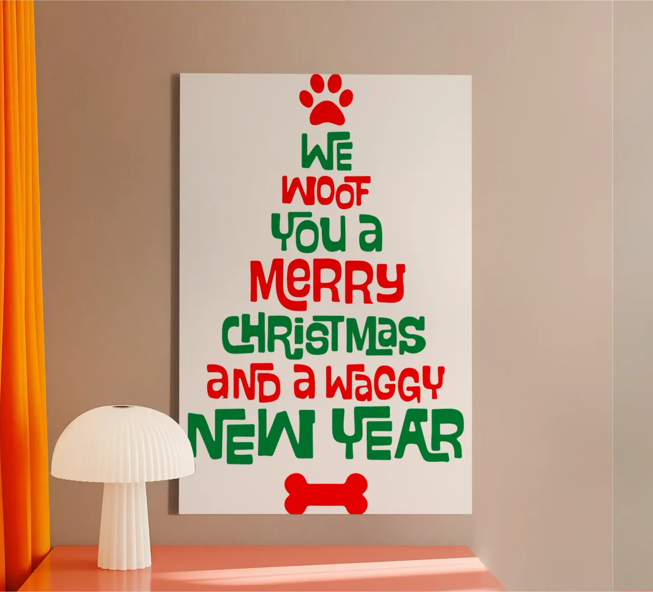 le deseamos una feliz navidad y un próspero año nuevo lienzo con Marco flotante de onefeelshop