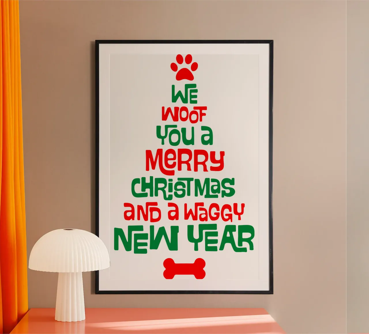le deseamos una feliz navidad y un próspero año nuevo poster con marco de aluminio de onefeelshop
