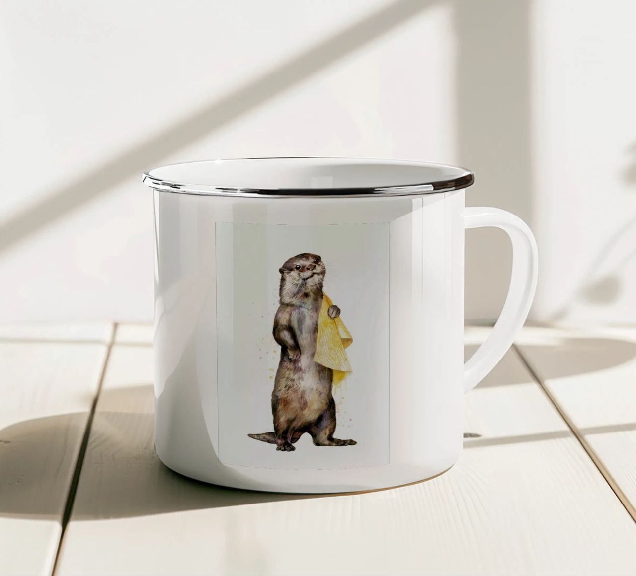 Otter tazza in smalto da Laura Graves