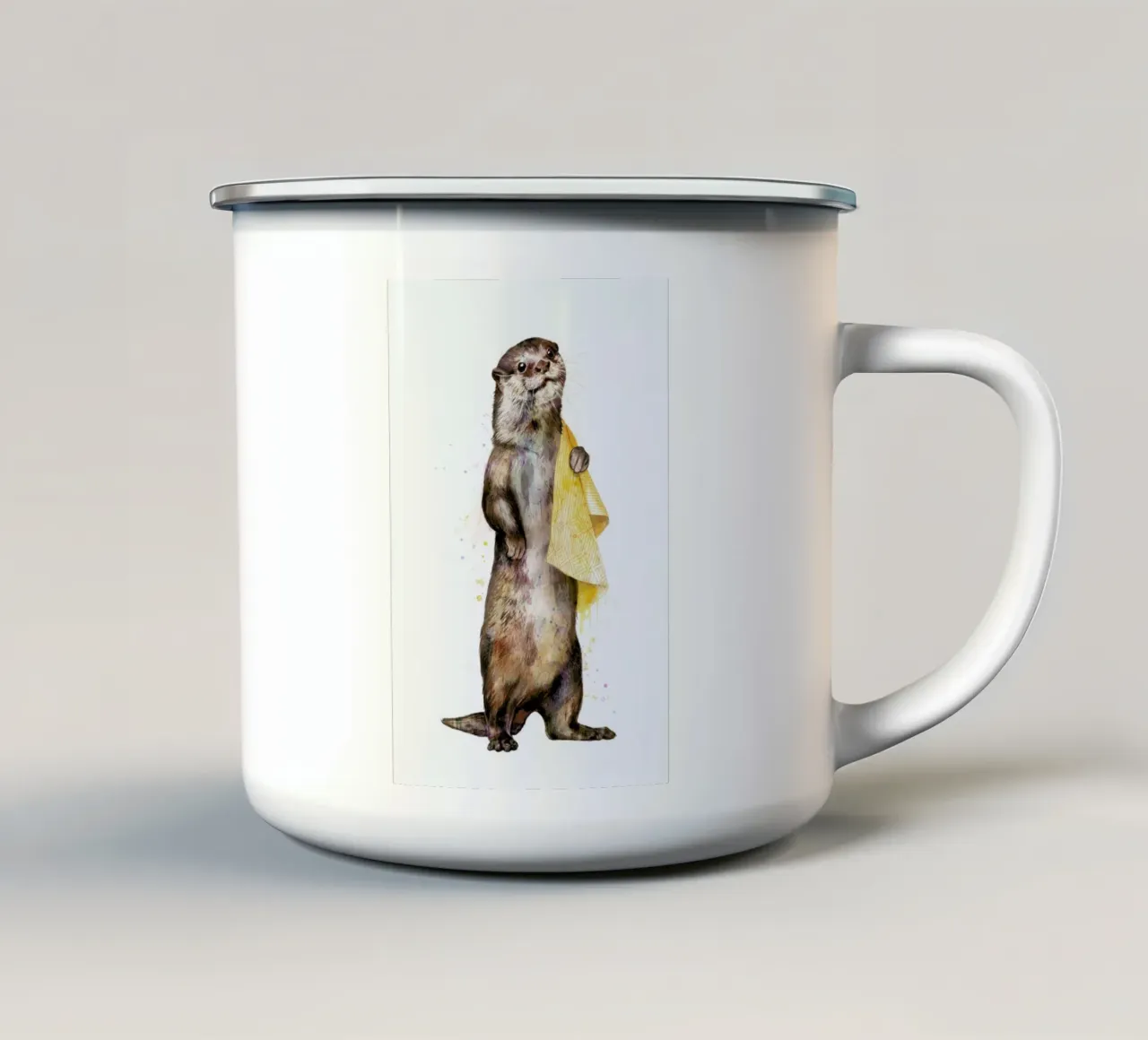 Otter taza de esmalte de Laura Graves