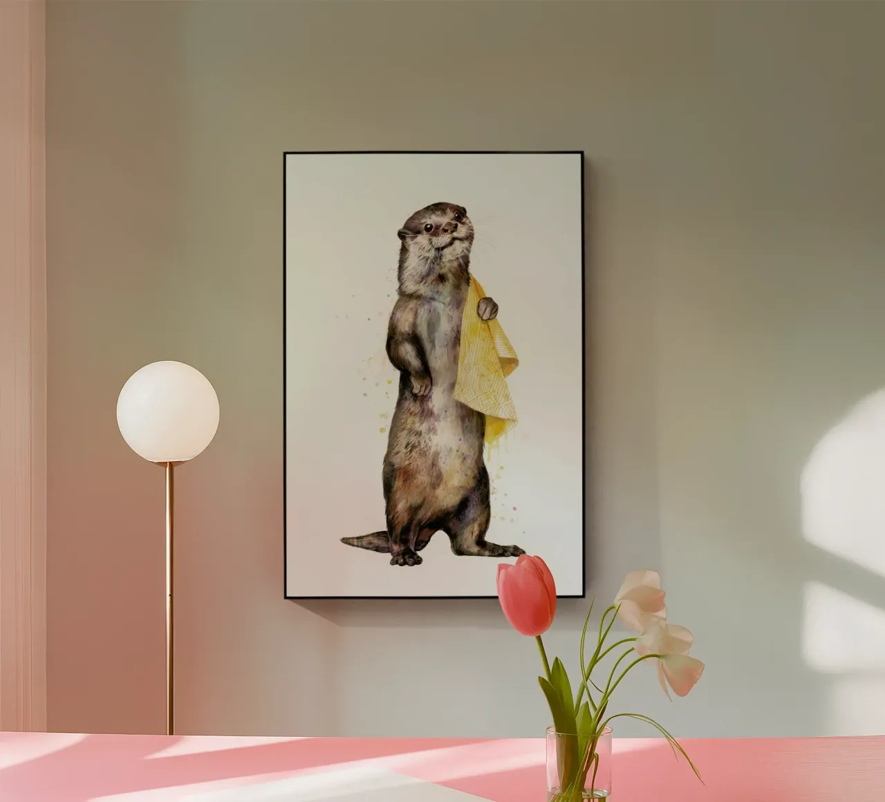 Otter acrylic glass by Laura Graves