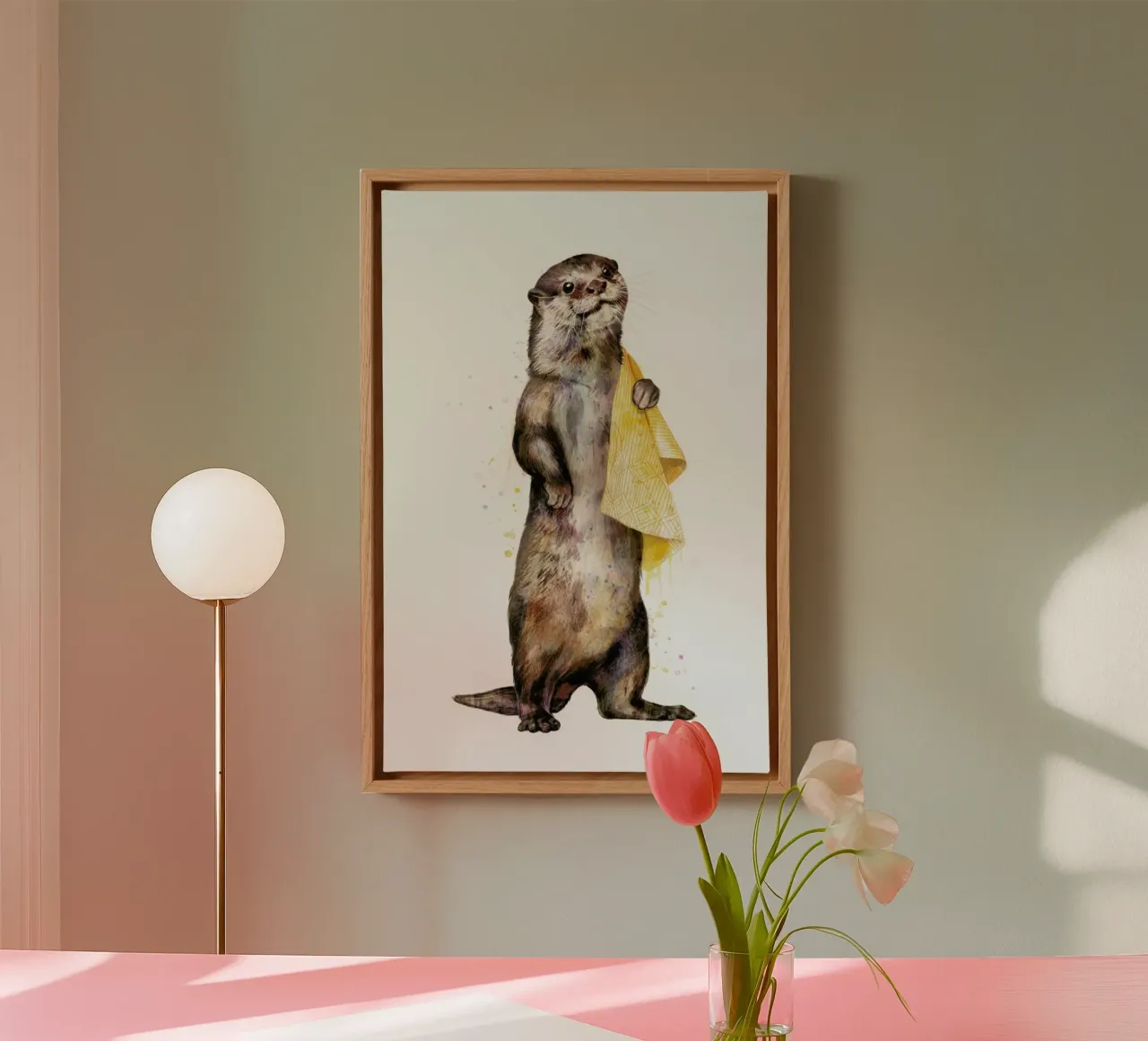 Otter tela con Cornice a cassetta da Laura Graves