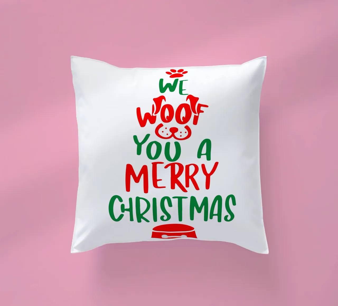 we woof you a merry christmas decorative cushion by onefeelshop