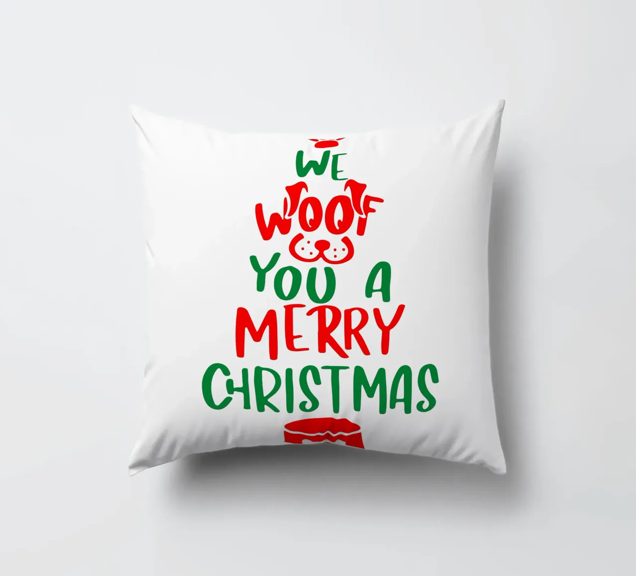 we woof you a merry christmas decorative cushion by onefeelshop