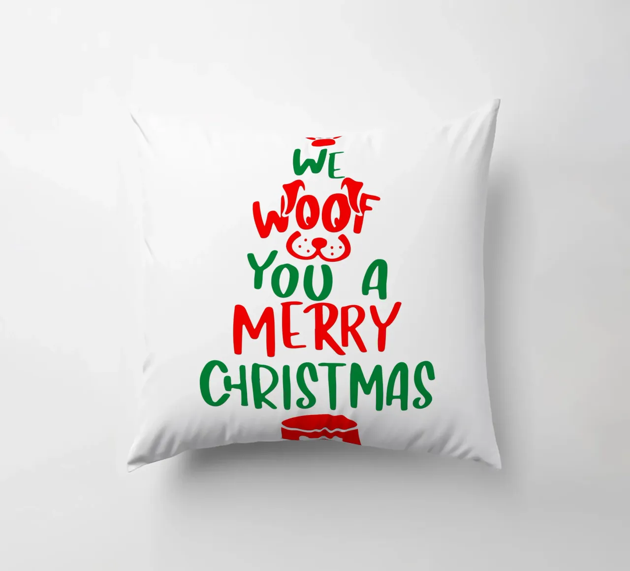we woof you a merry christmas decorative cushion by onefeelshop