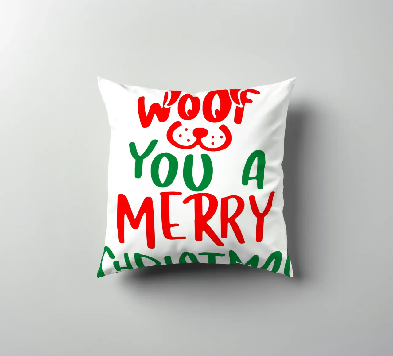 we woof you a merry christmas decorative cushion by onefeelshop