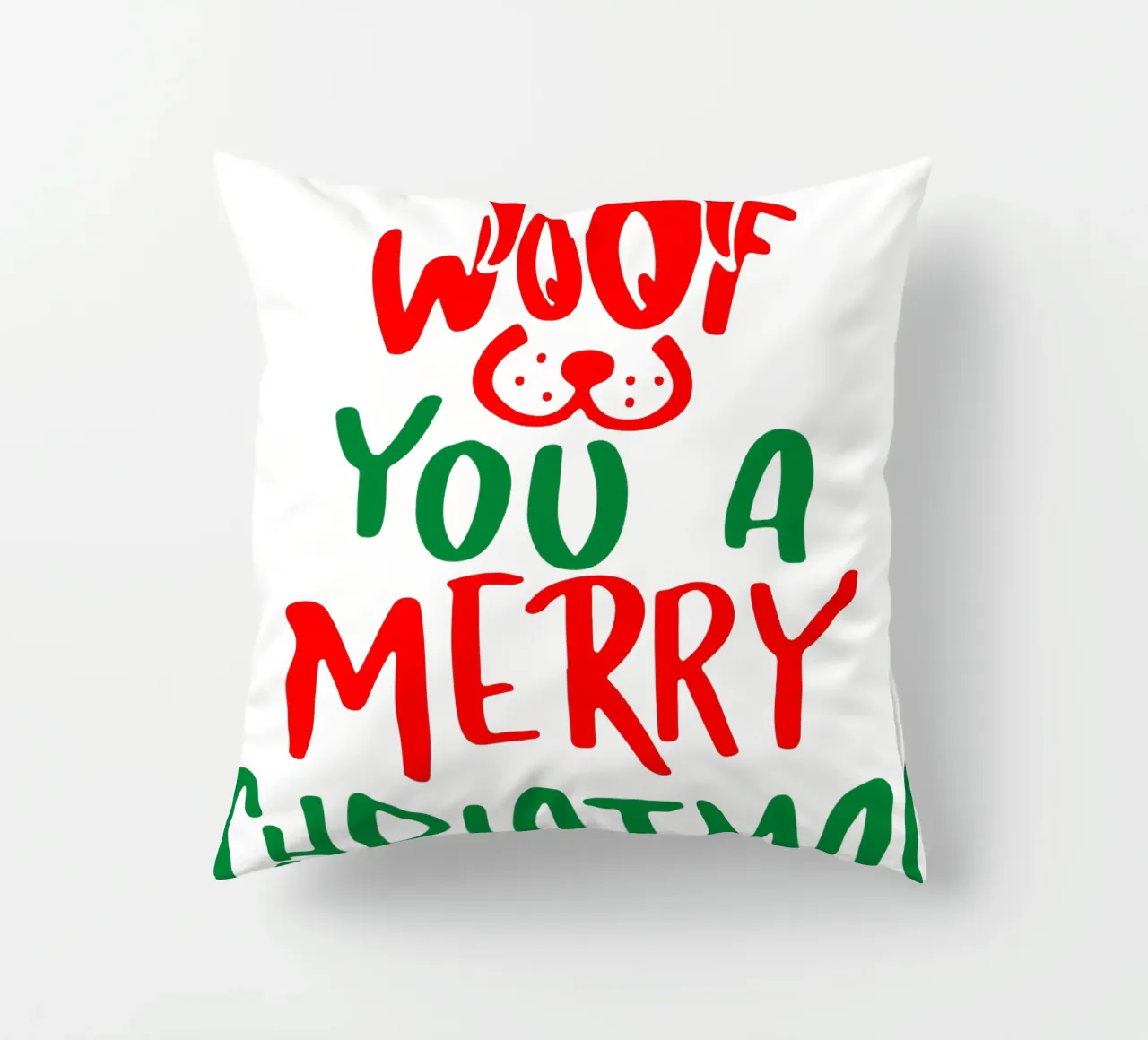 we woof you a merry christmas decorative cushion by onefeelshop