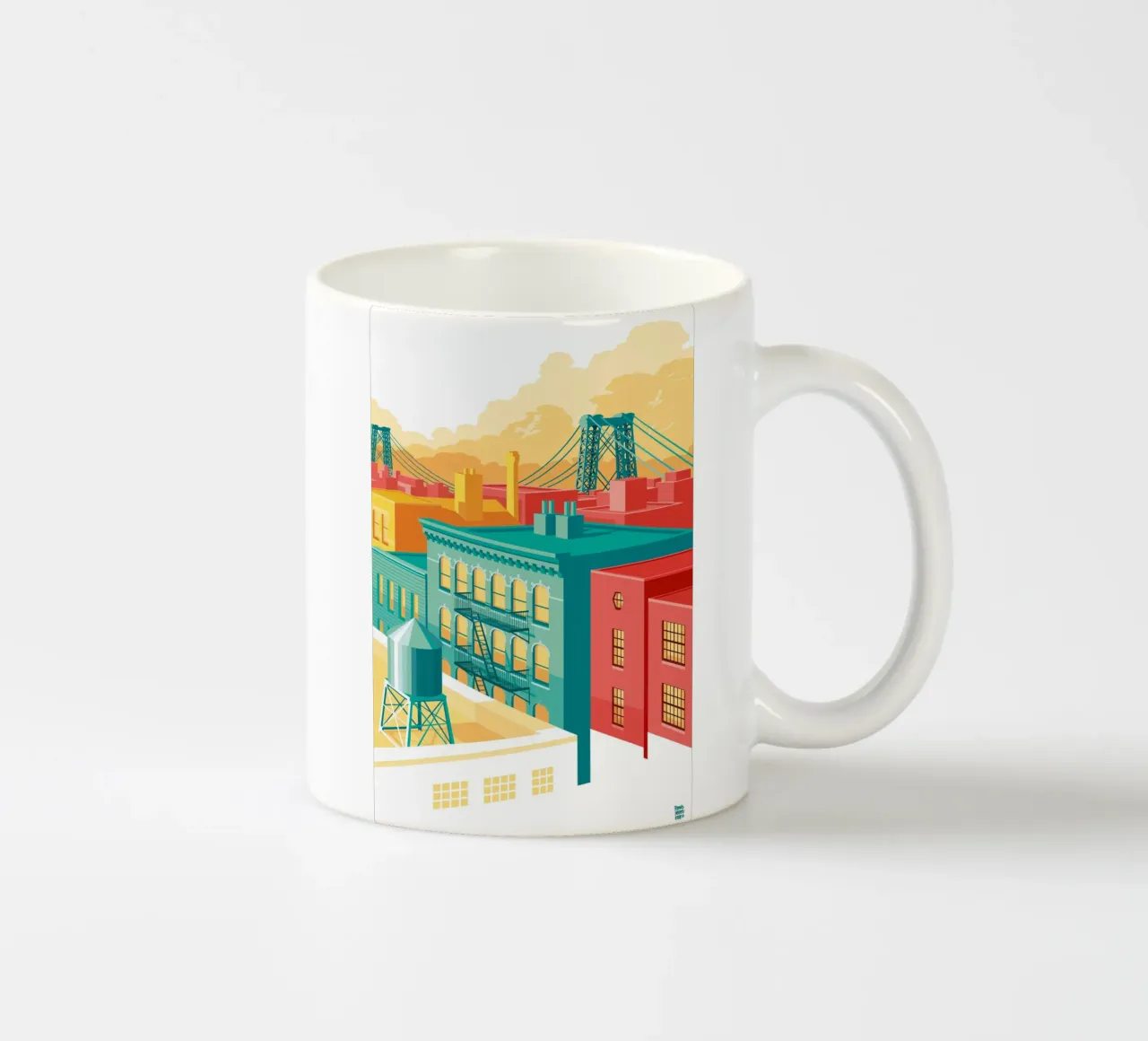 NYC Brooklyn e Williamsburg tazza in ceramica da Remko Heemskerk