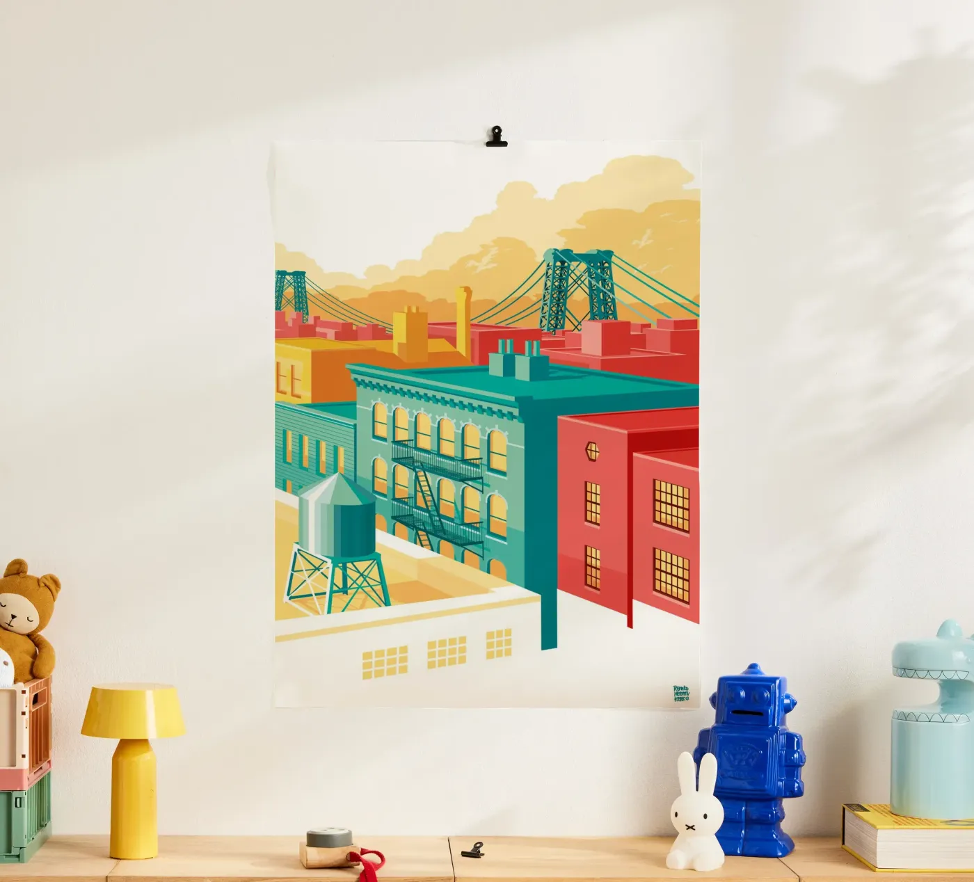 NYC Brooklyn e Williamsburg poster da Remko Heemskerk