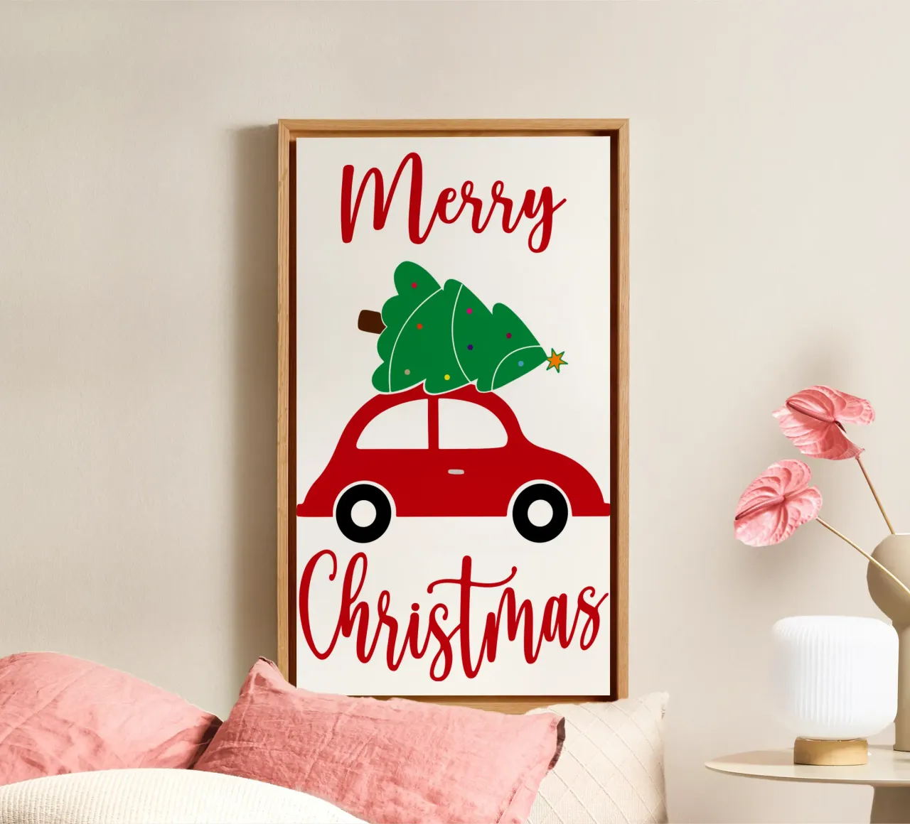 Buon Natale tela con Cornice a cassetta da onefeelshop