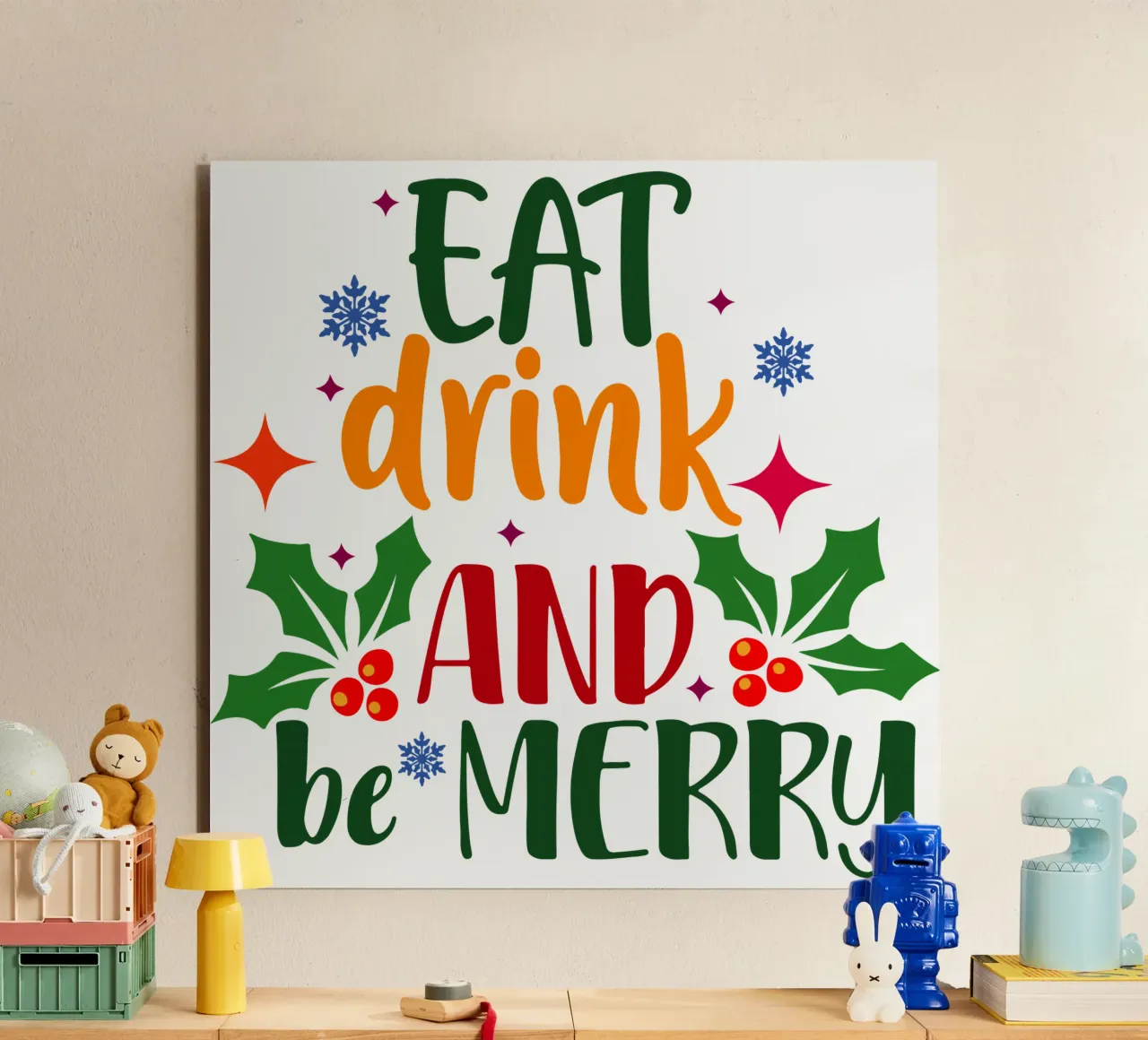 eat drink and be merry alu-dibond by onefeelshop