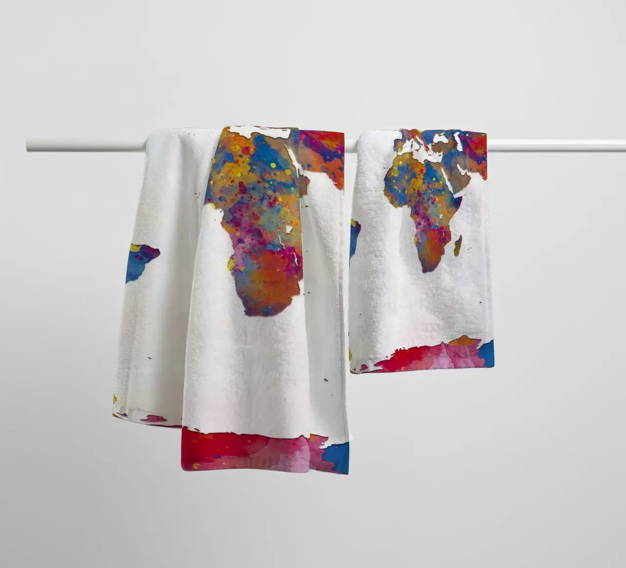 World map in watercolor towel by 🎁 ARTVI-SHOP