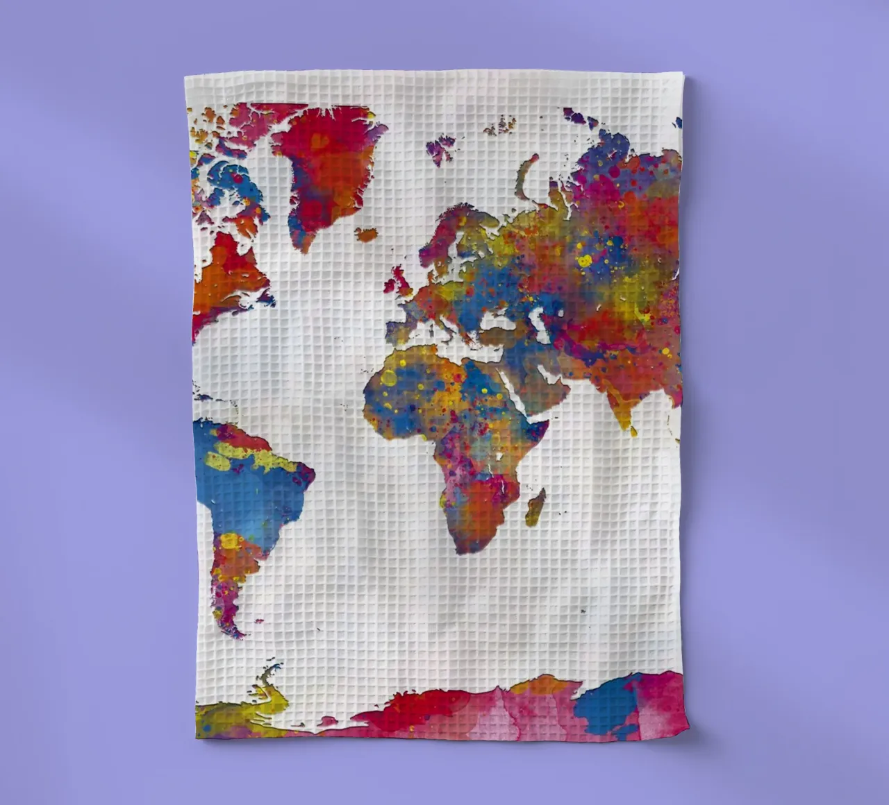 Weltkarte in Aquarell Geschirrtuch von 🎁 ARTVI-SHOP