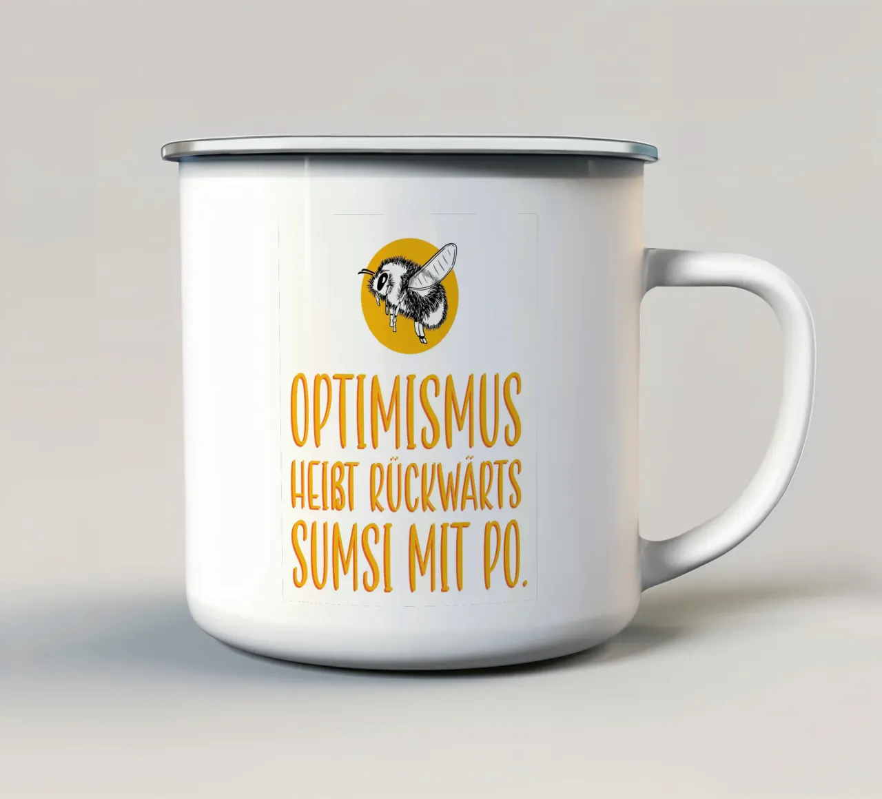 Optimismus - Gelb tazza in smalto da BAINAI QUOTES