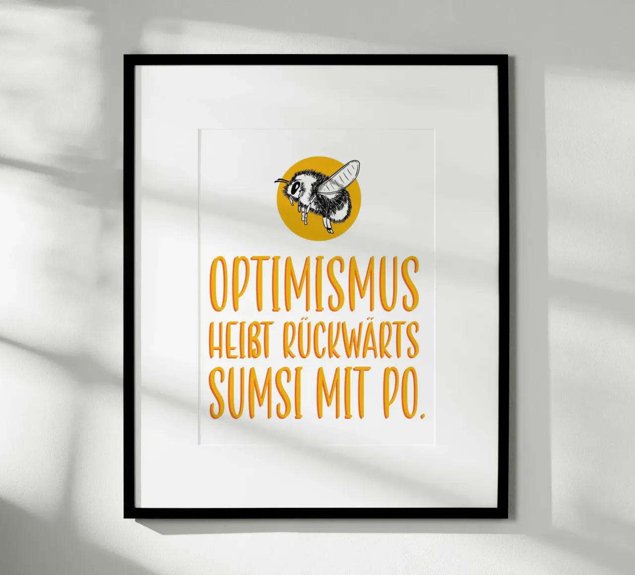 Optimismus - Gelb poster da BAINAI QUOTES