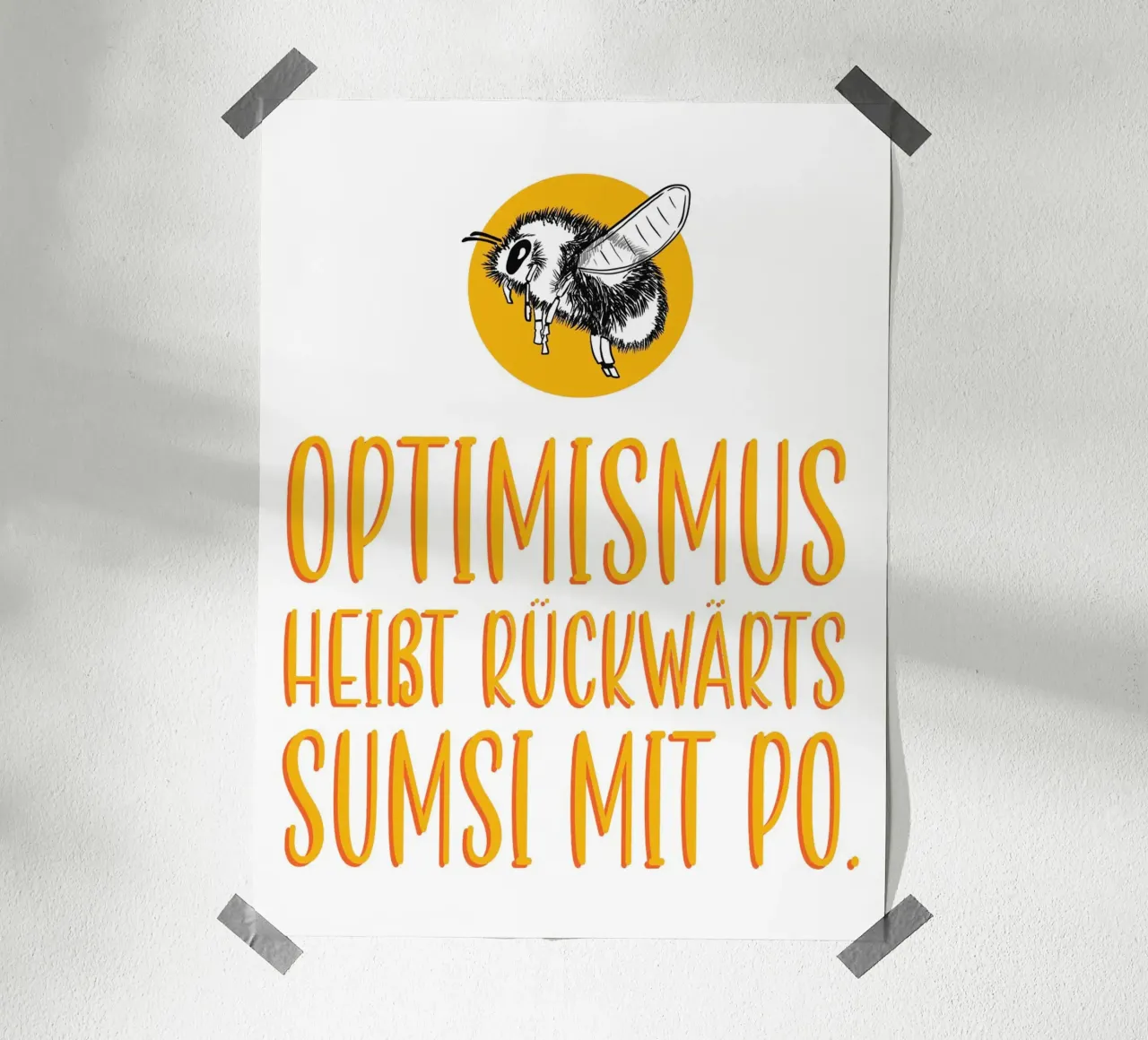Optimismus - Gelb poster da BAINAI QUOTES