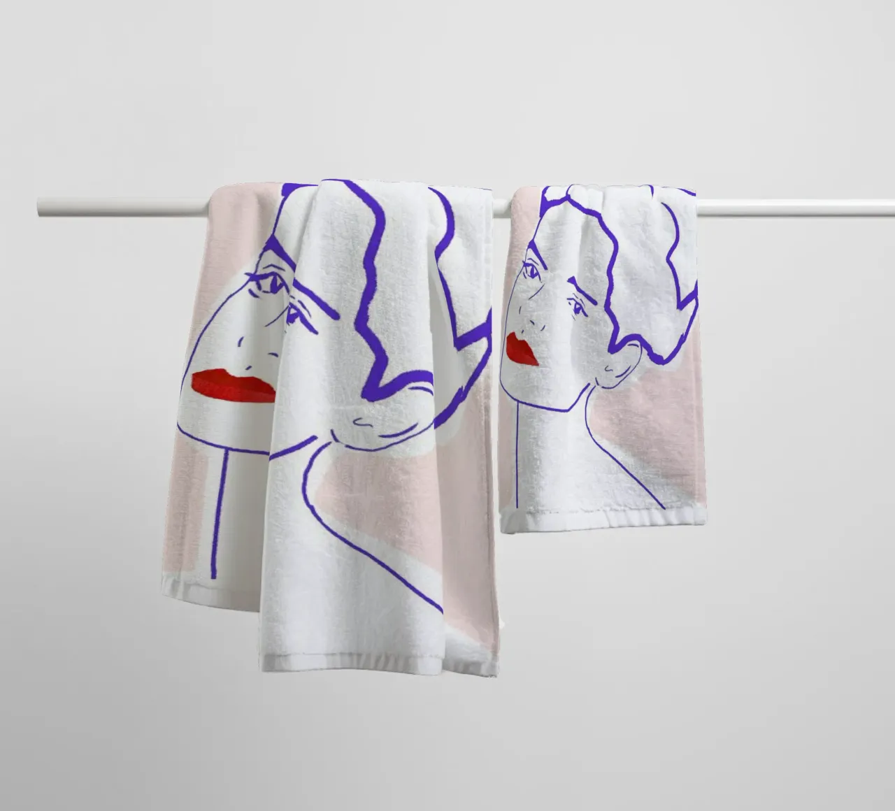 Girl With Red Lips towel by Niina Pechkovskaya