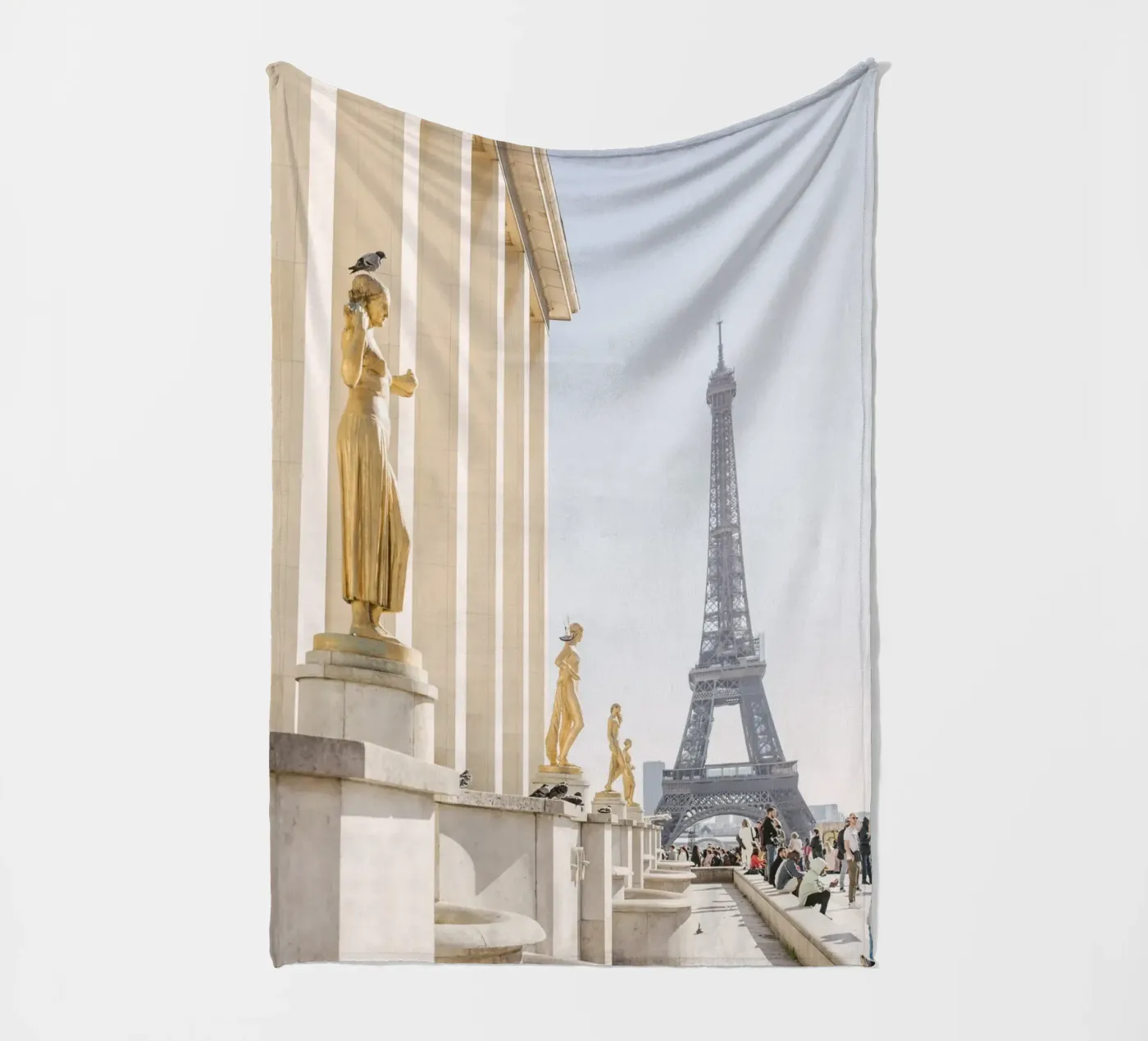 Golde Eiffel Tower fleecedeken van patiphotography