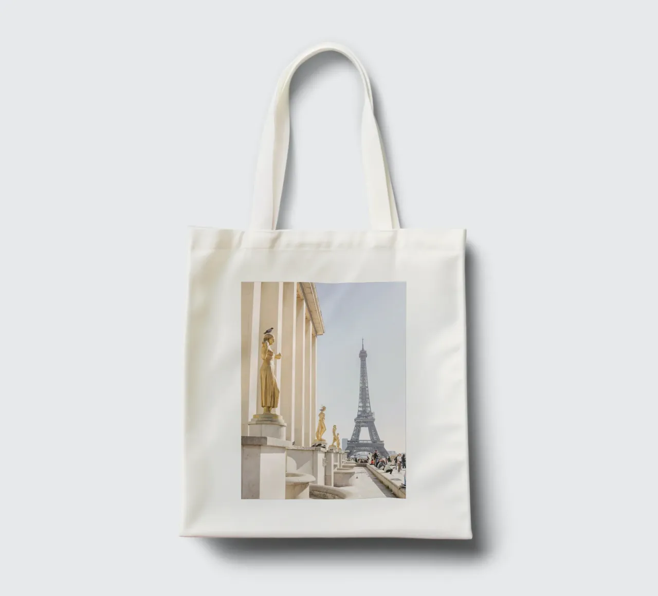 Golde Eiffel Tower borsa in juta da patiphotography