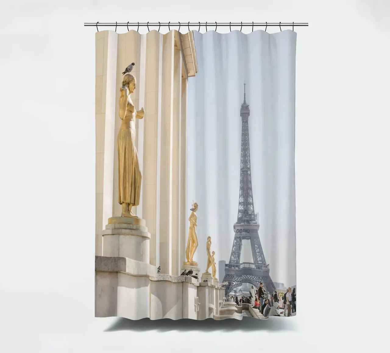 Golde Eiffel Tower Duschvorhang von patiphotography