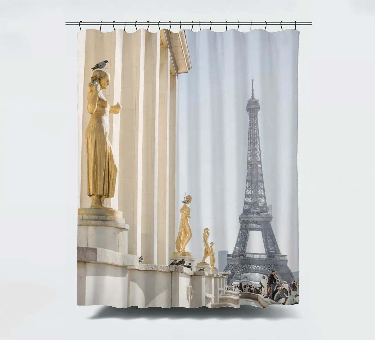 Golde Eiffel Tower douchegordijn van patiphotography
