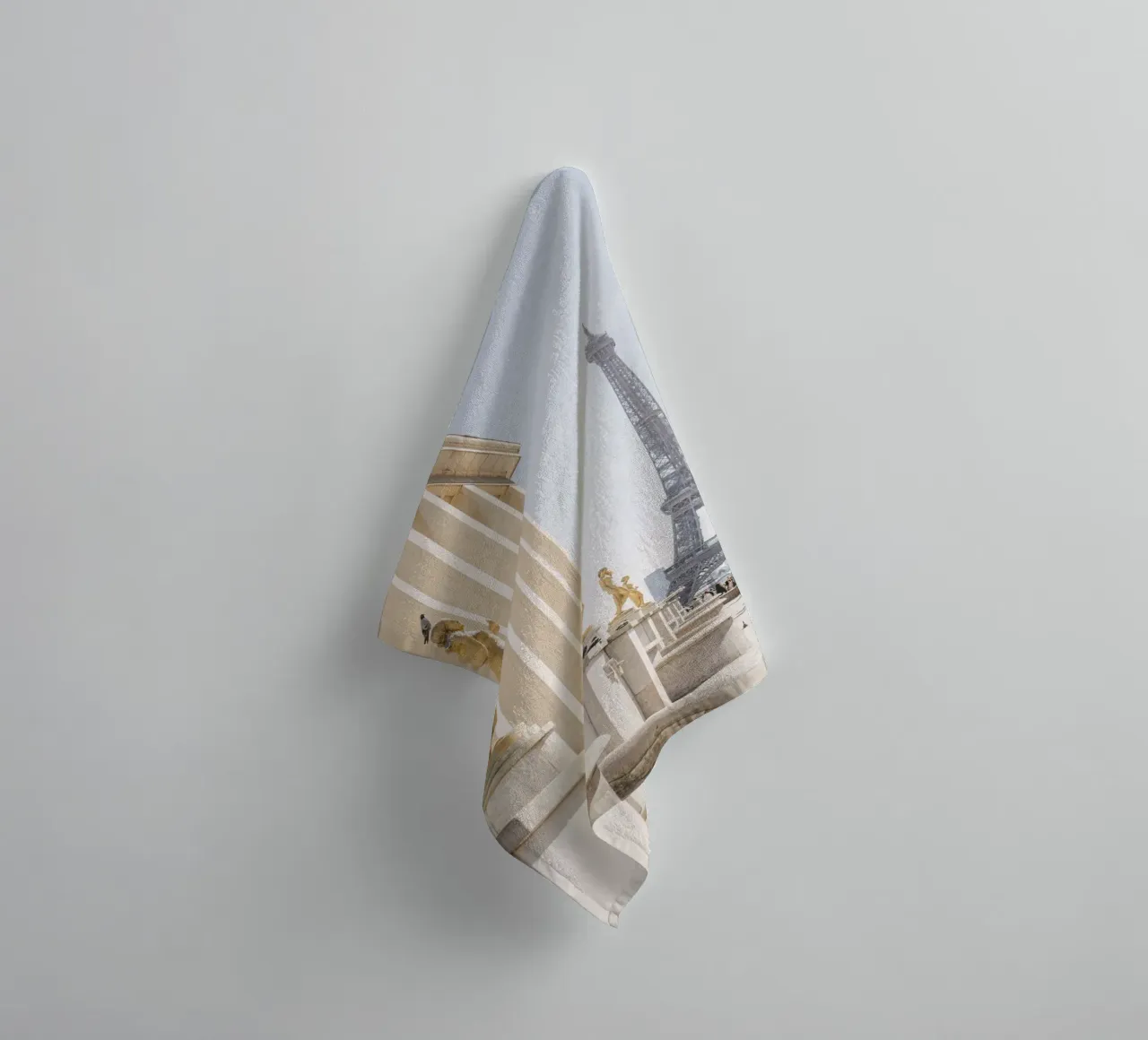 Golde Eiffel Tower towel by patiphotography