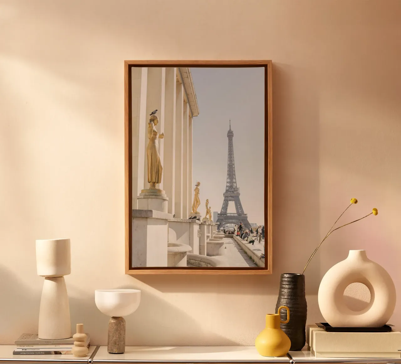 Golde Eiffel Tower canvas van patiphotography