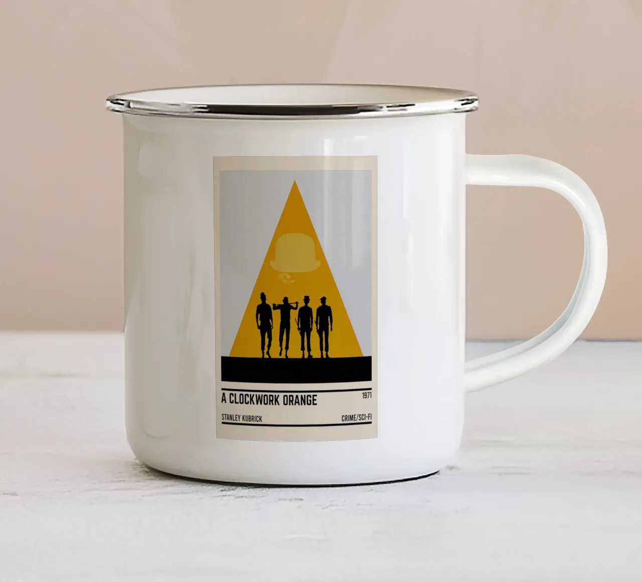 A Clockwork Orange enamel mug by TheArtstudio