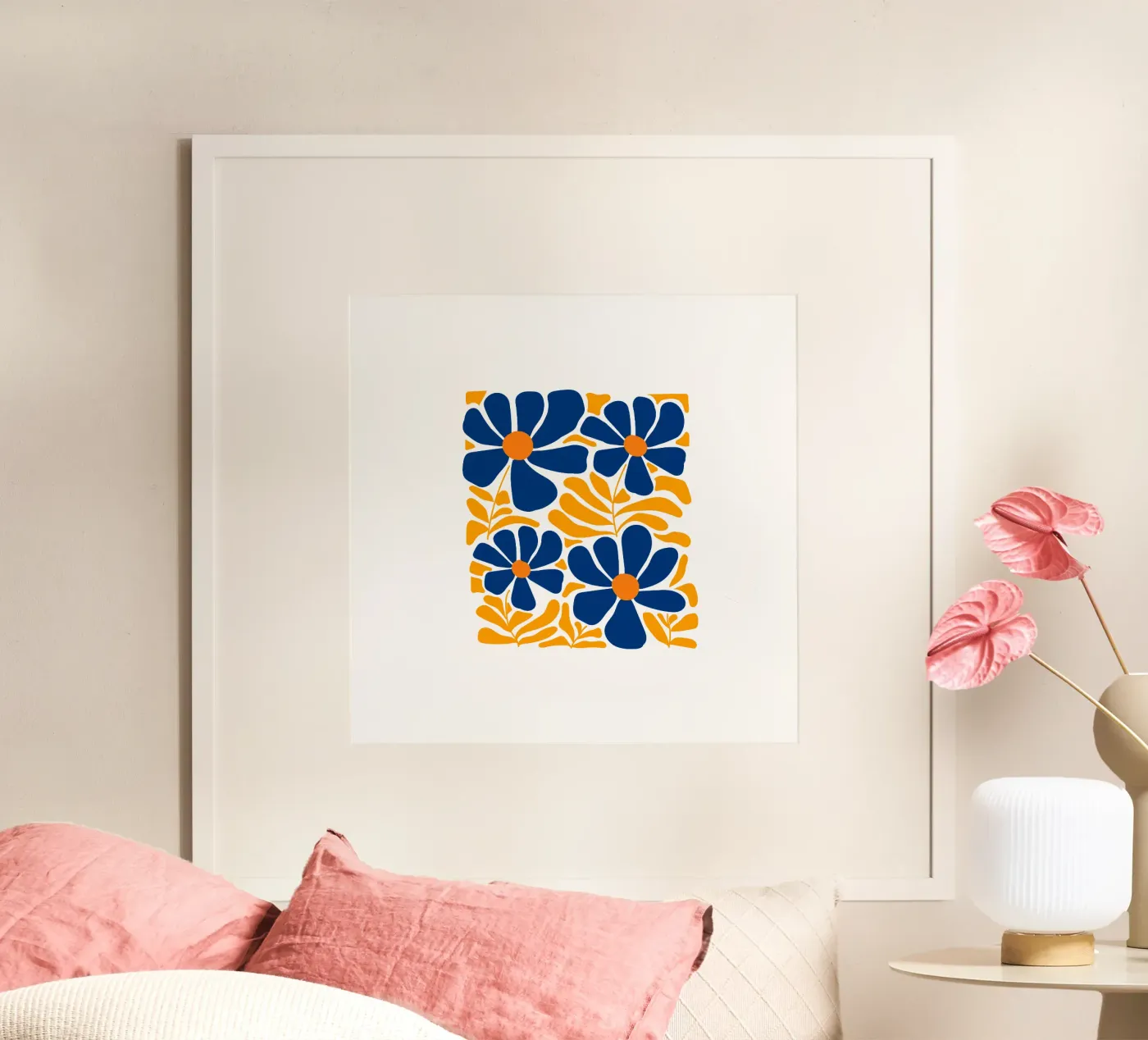 DEEP BLUE FLOWERS poster da Meridian Design